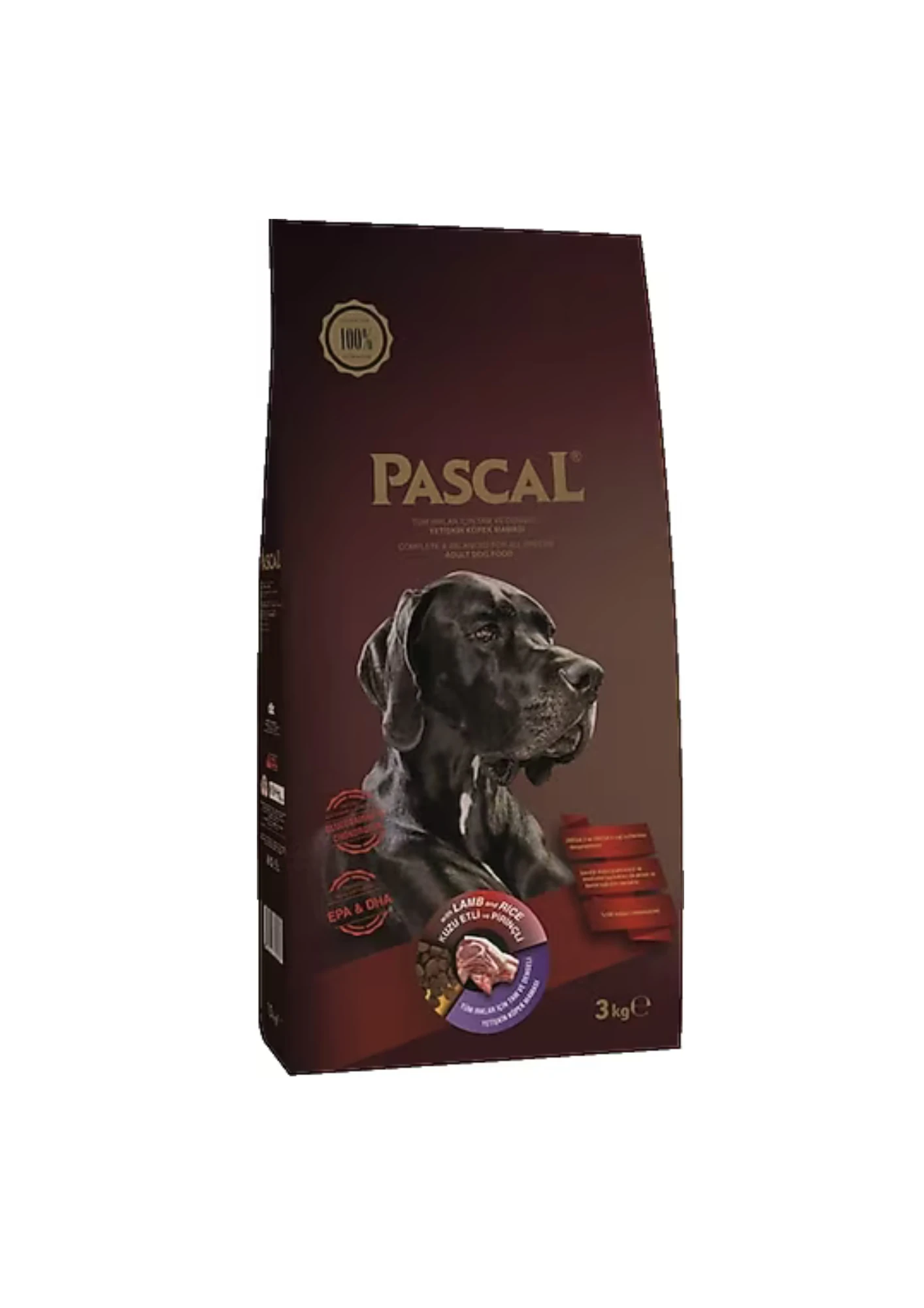 PASCAL Kuzulu & Pirinçli Yetişkin Köpek Maması 3 Kg