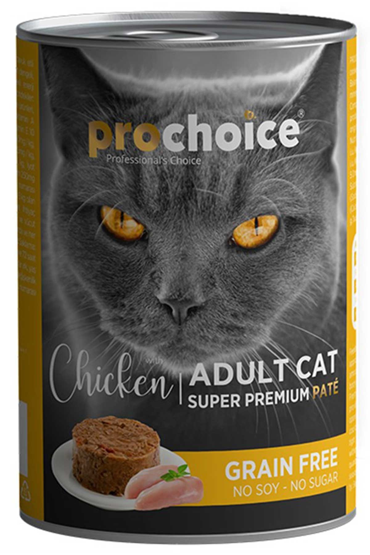 PRO CHOICE Tahılsız Tavuklu Pate Yetişkin Kedi Konserve 400 Gr