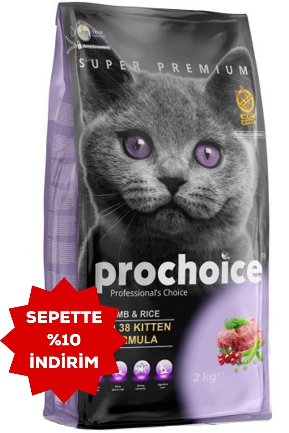 PRO CHOICE Pro 38 Kuzulu ve Pirinçli Kitten Yavru Kedi Maması 2 Kg