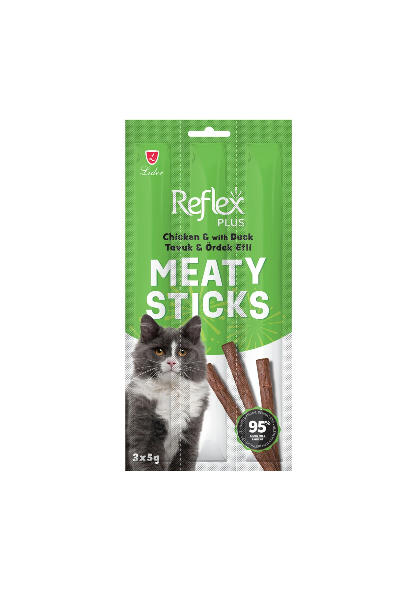 REFLEX Plus Tavuklu ve Ördekli Çubuk Kedi Ödülü 3*5 Gr