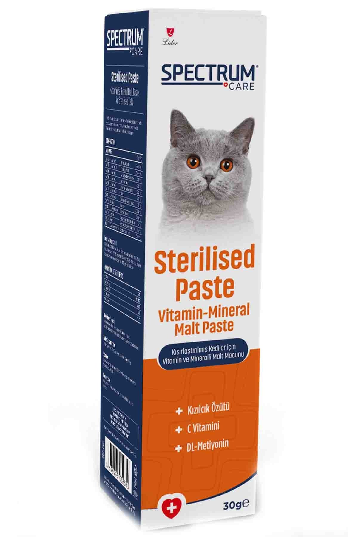 SPECTRUM CARE Kısırlaştırılmış Kediler İçin Vitaminli Kedi Macunu 30 Gr