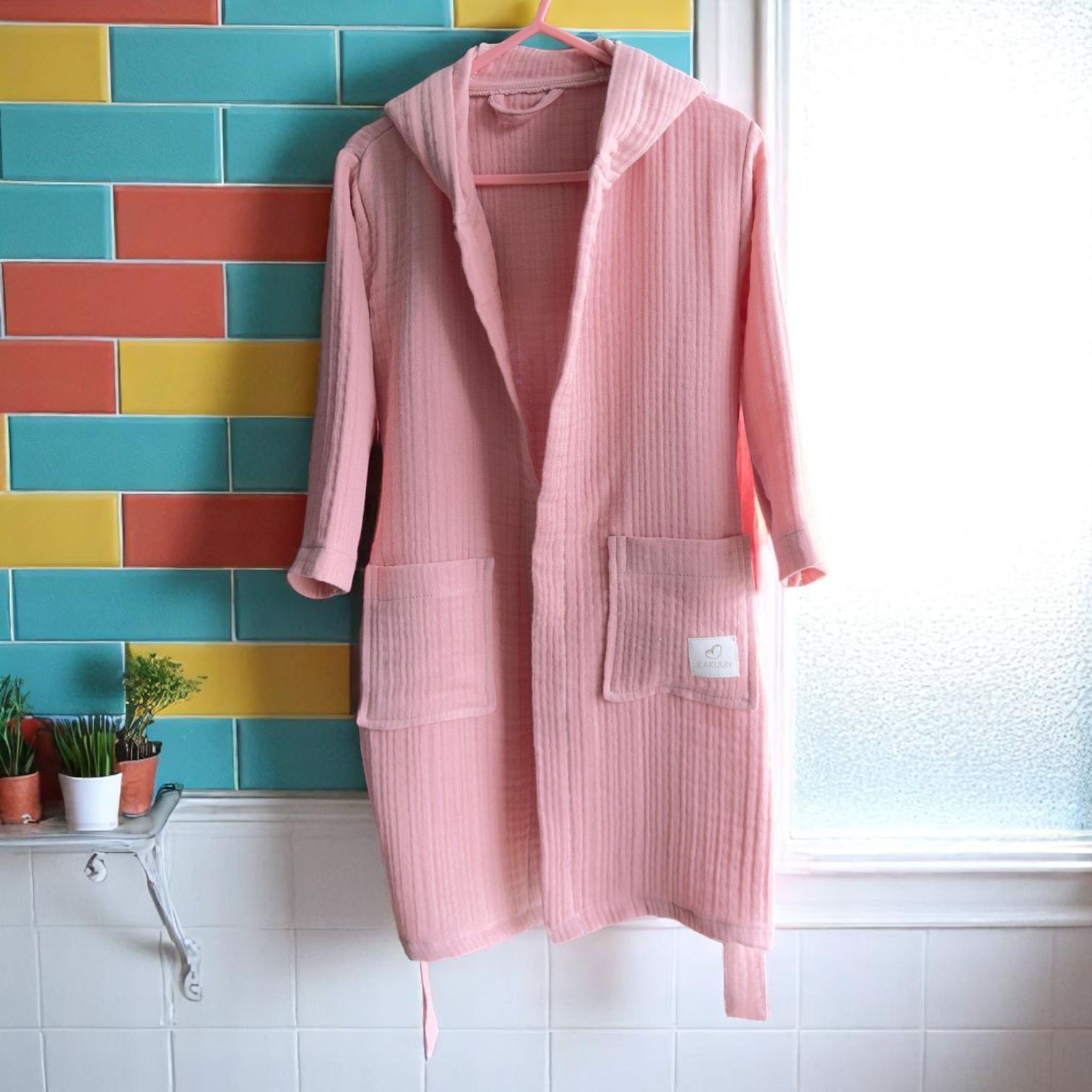 Anemos Dusty Pink Müslin Bornoz