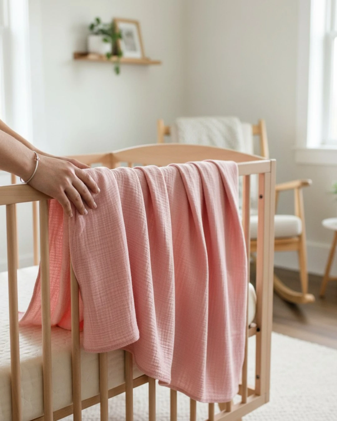 Chloe 4 Katlı Dusty Pink Düz Müslin Örtü