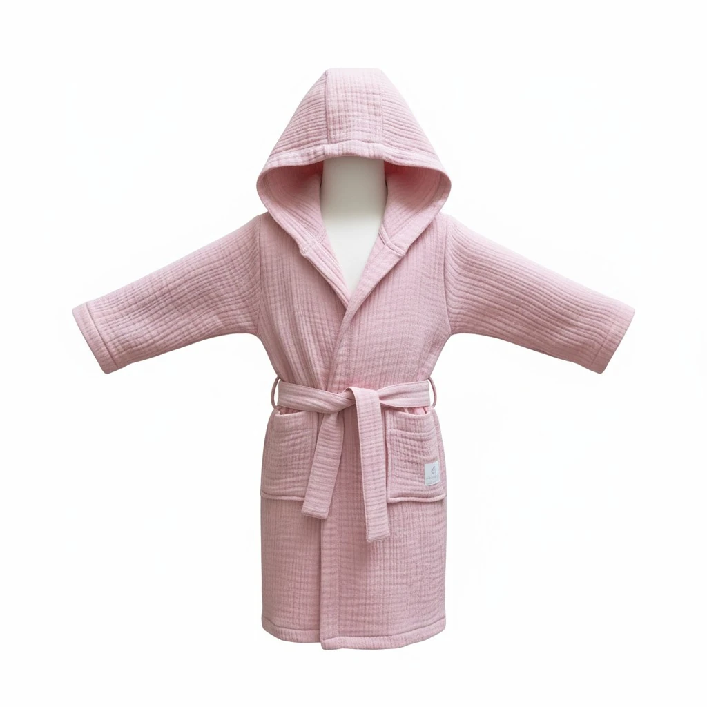 Anemos Dusty Pink Müslin Bornoz