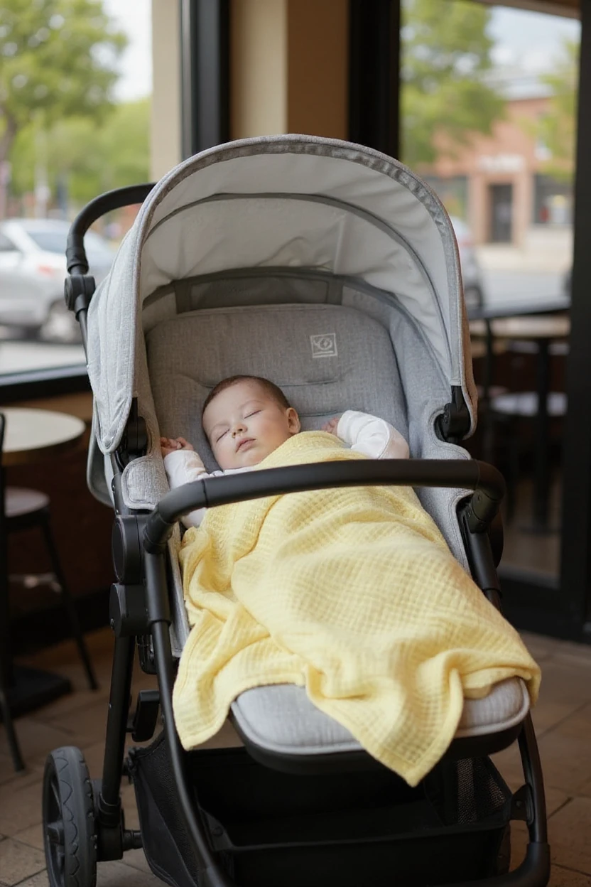 Chloe 4 Katlı Soft Yellow Müslin Örtü 