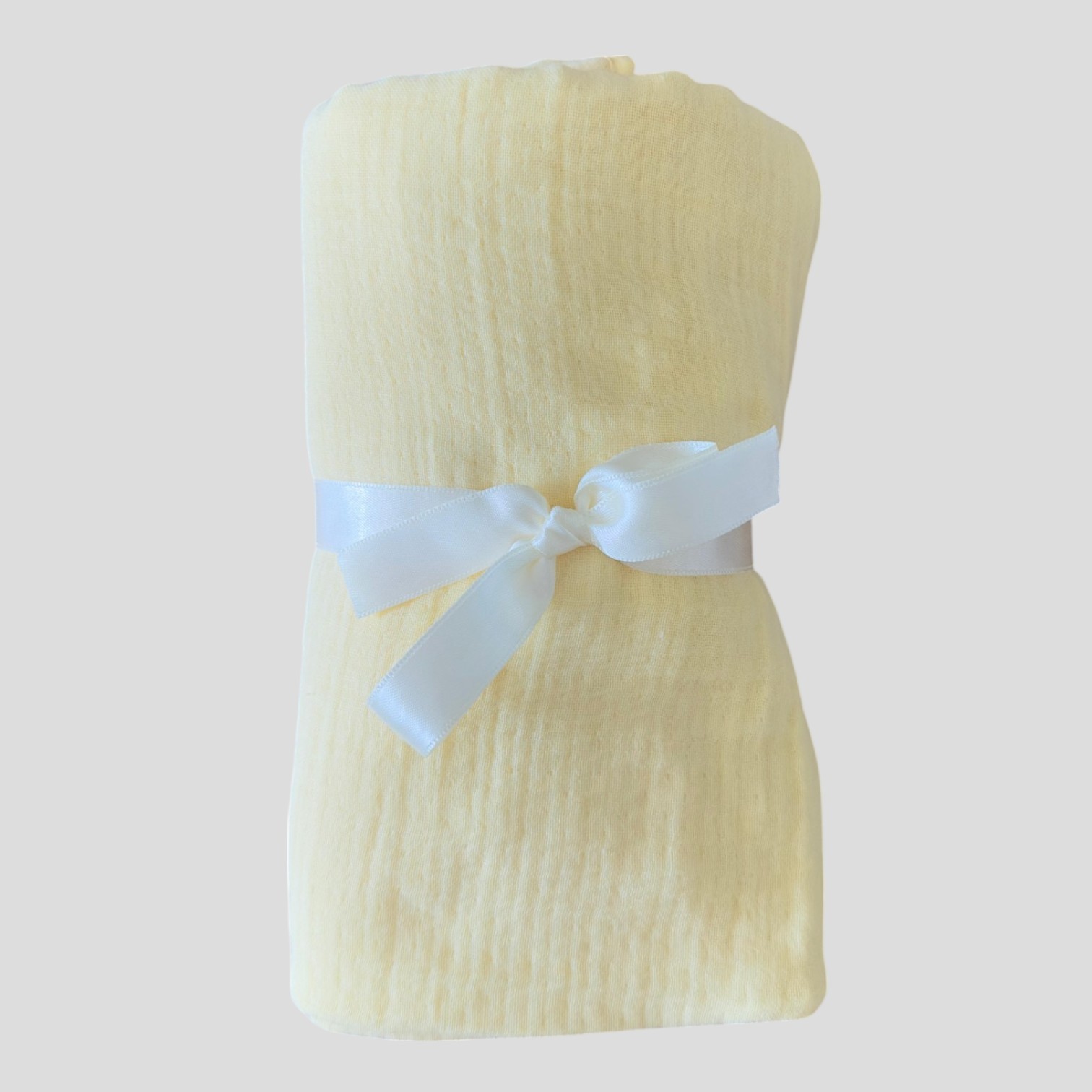 Chloe 4 Katlı Soft Yellow Müslin Örtü 