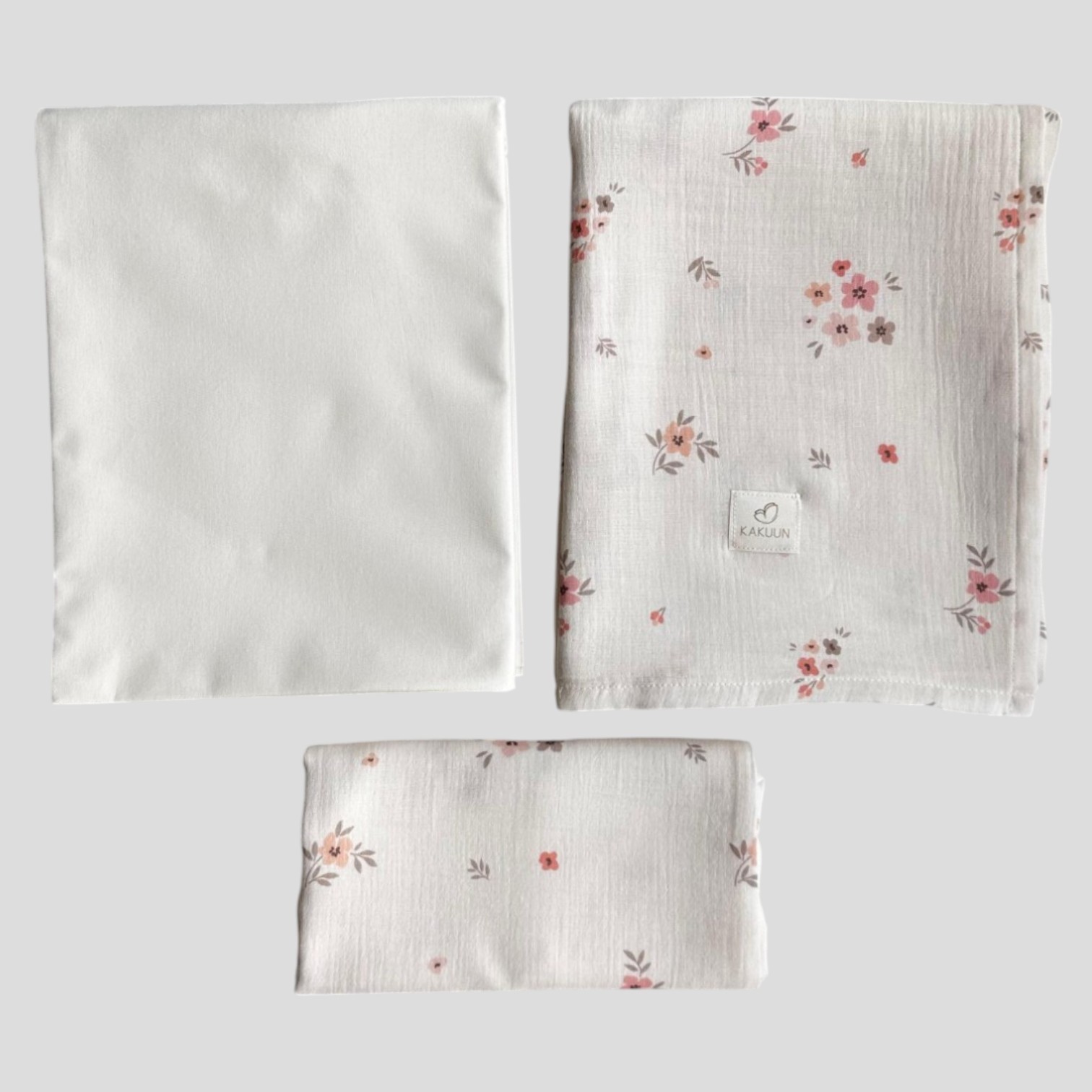 Floral Desenli Müslin Yatak Örtü Seti