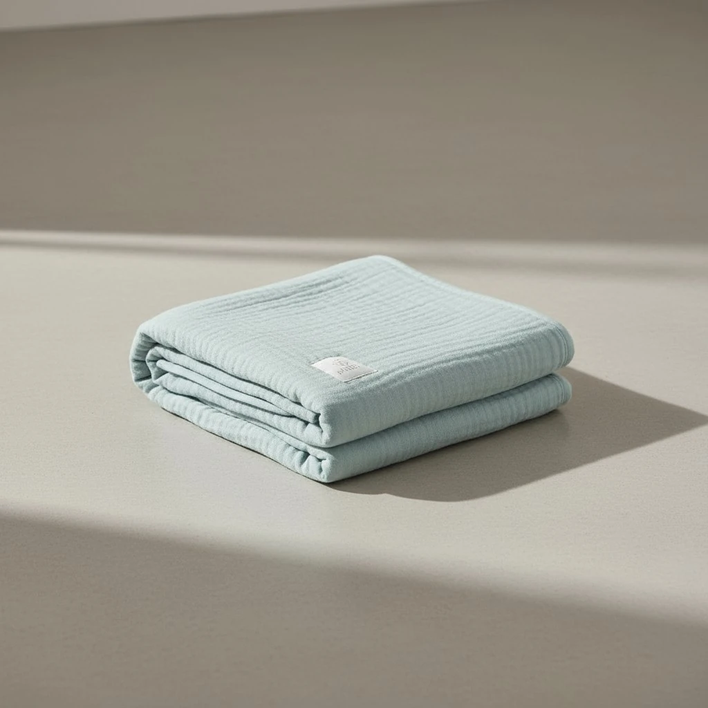 Chloe 3 Katlı Okaliptüs Yeşili Müslin Örtü