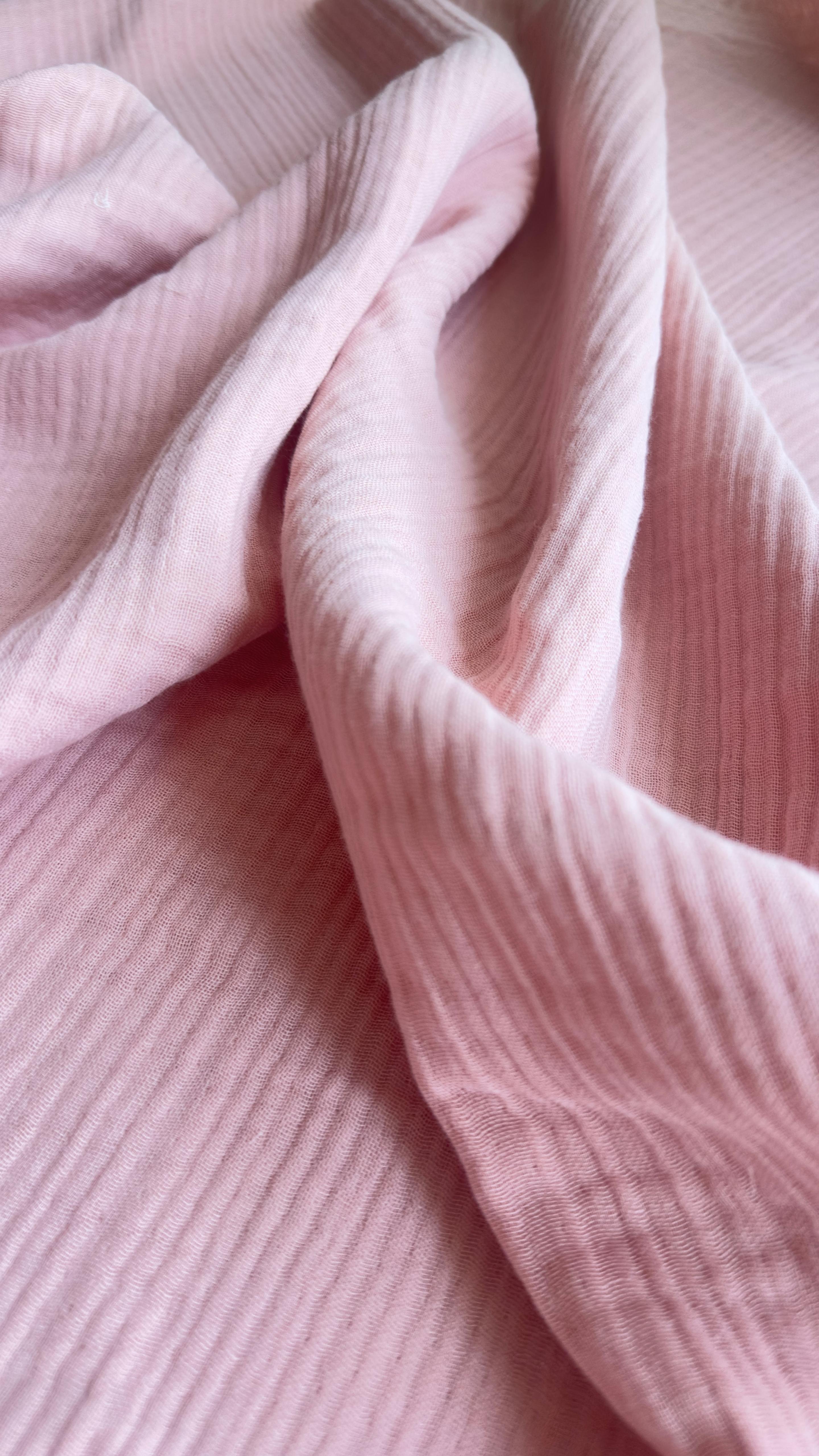 Chloe 4 Katlı Dusty Pink Düz Müslin Örtü