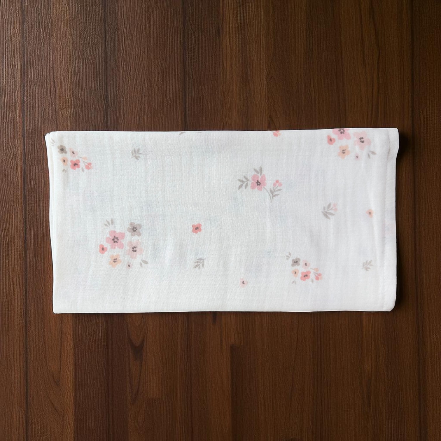 Floral Desenli Müslin Örtü