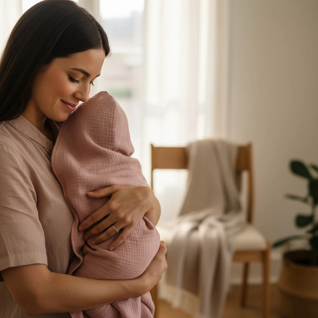 Aura Dusty Pink Müslin Kundak