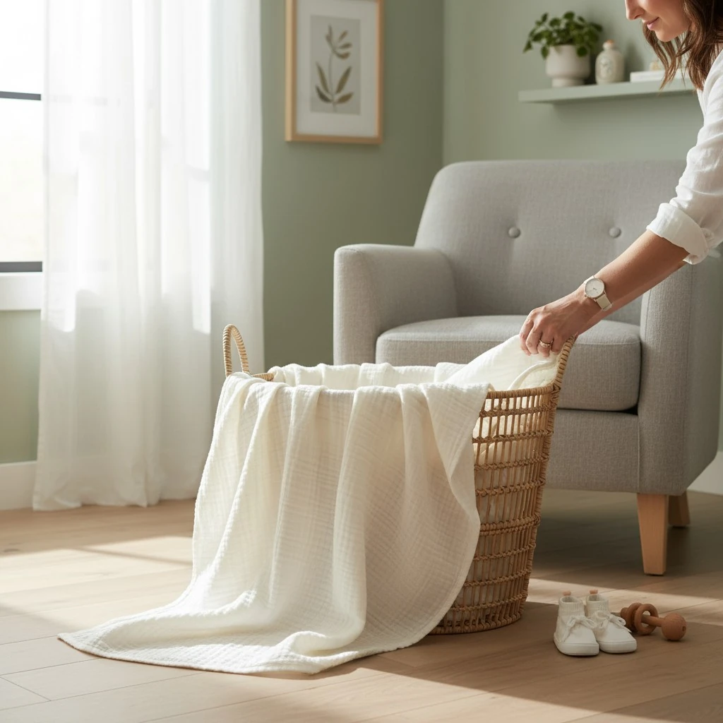 Chloe 4 Katlı Ecru Müslin Örtü