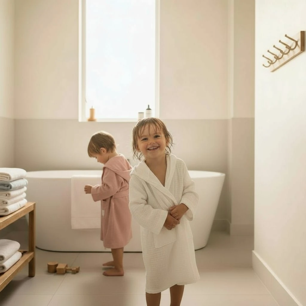 Anemos Dusty Pink Müslin Bornoz