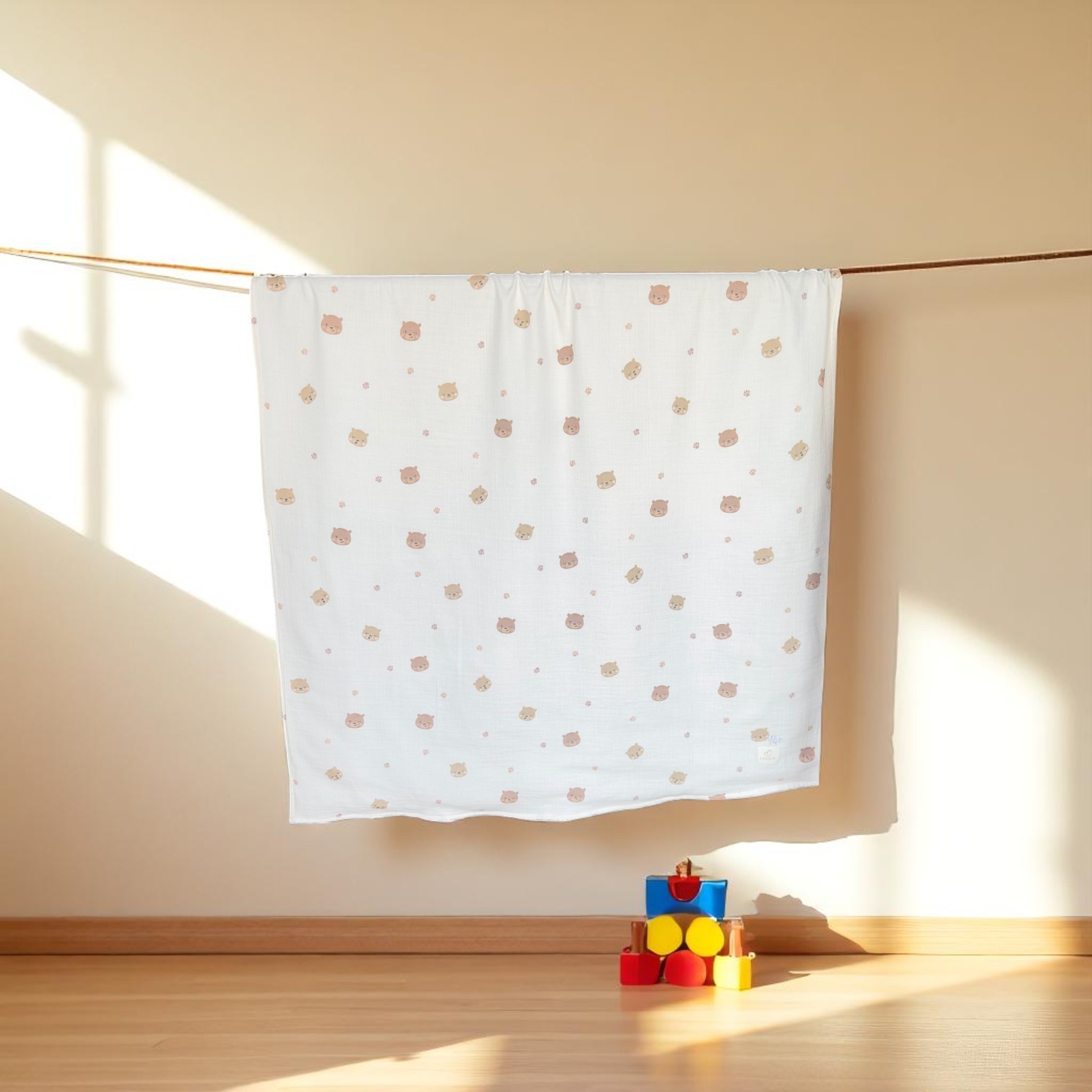 Hyra Çift Katlı Müslin Battaniye - TeddyBear