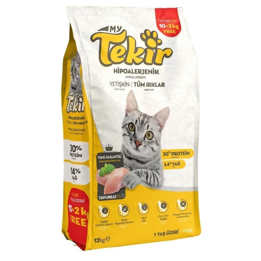 MyTekir Yetişkin Kedi Maması Tavuklu 10+2KG