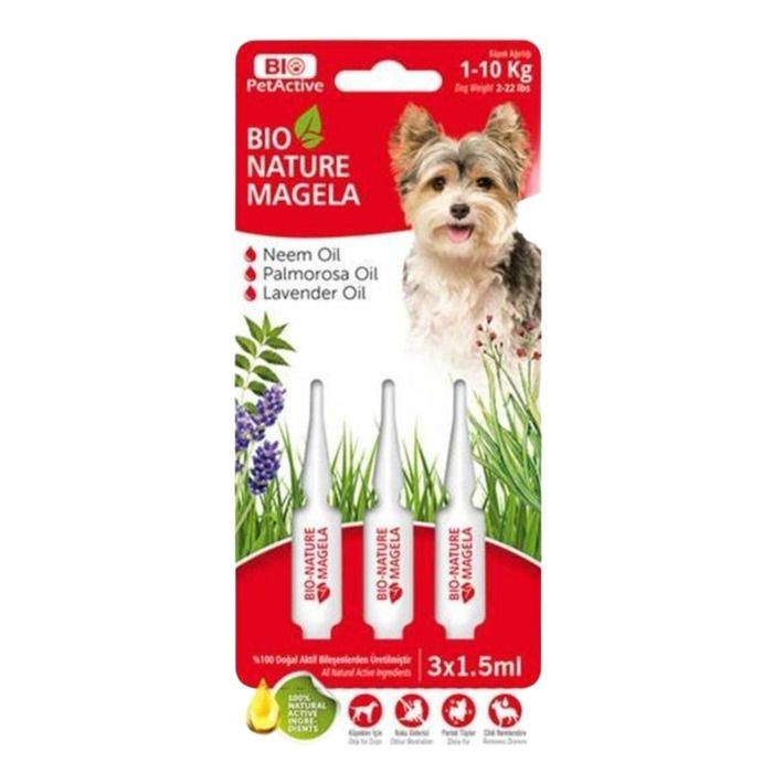 Nature Magela Köpek Tüy, Deri Bakım , Parazit Ense Damlası 1-10 Kg 1,5 Ml 3 Adet
