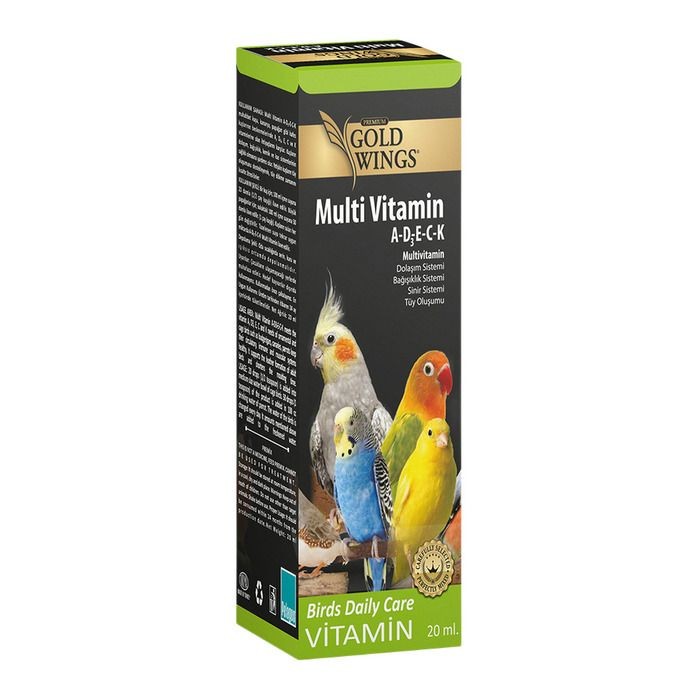 Gold Wings Kuşlar için Tüy Oluşumunu Destekleyici Sıvı MultiVitamin 20 ml