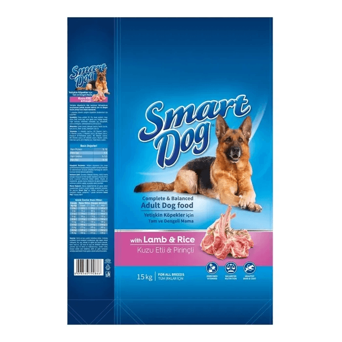 Smart Dog Kuzu Etli ve Pirinçli Yetişkin Köpek Maması (15 kg)