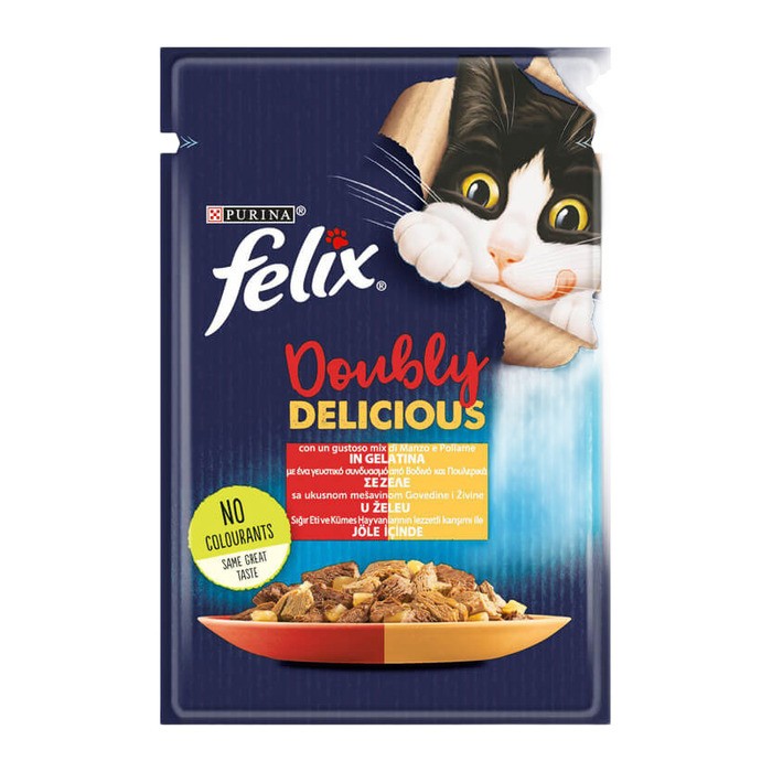 Yaş Kedi Maması Sığır Eti Ve Kümes Hayvanlı Çifte Lezzet 85 Gr