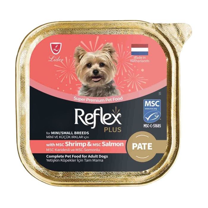 Pate Msc Karidesli Ve Msc Somonlu Mini Ve Küçük Irk Yetişkin Köpek Konservesi 85 Gr