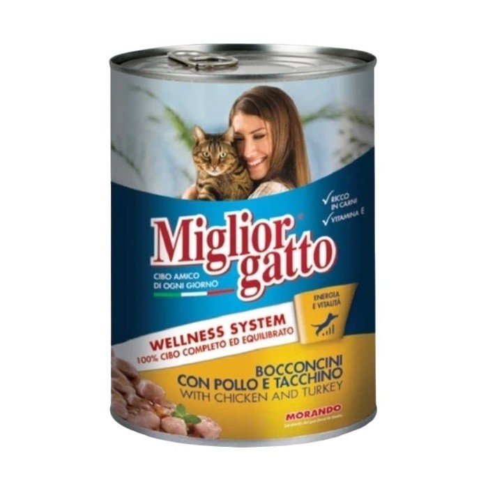 Tavuklu & Hindili Kedi Konservesi 405 Gr