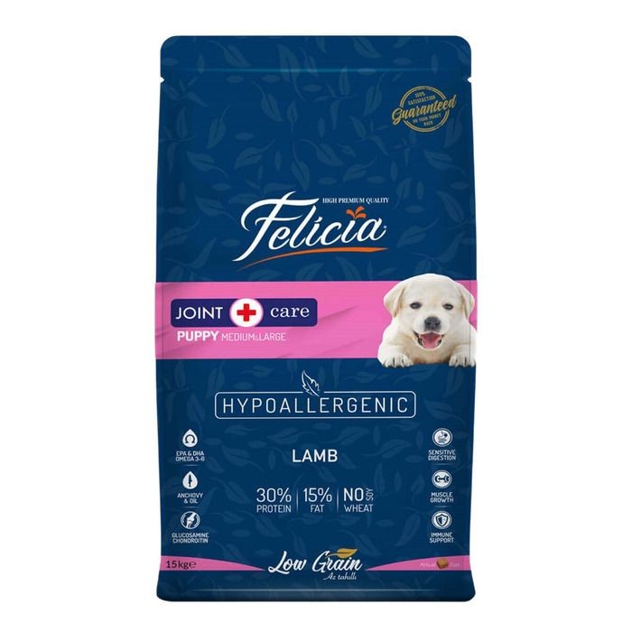 Felicia Az Tahıllı Yavru Kuzulu Medium Large Breed HypoAllergenic Köpek Maması 3 Kg