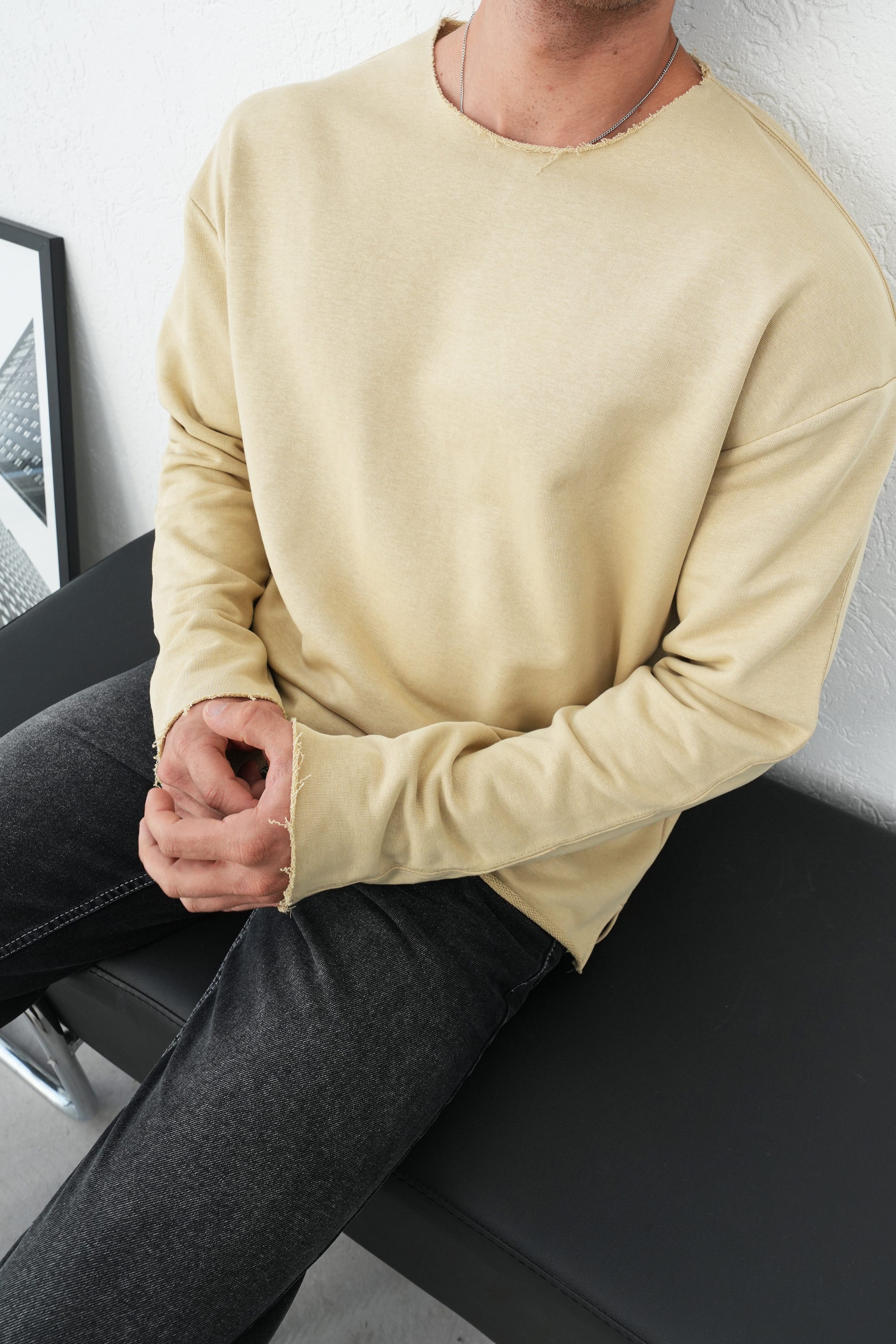 SWT2617 KESİK YAKA SWEATSHIRT