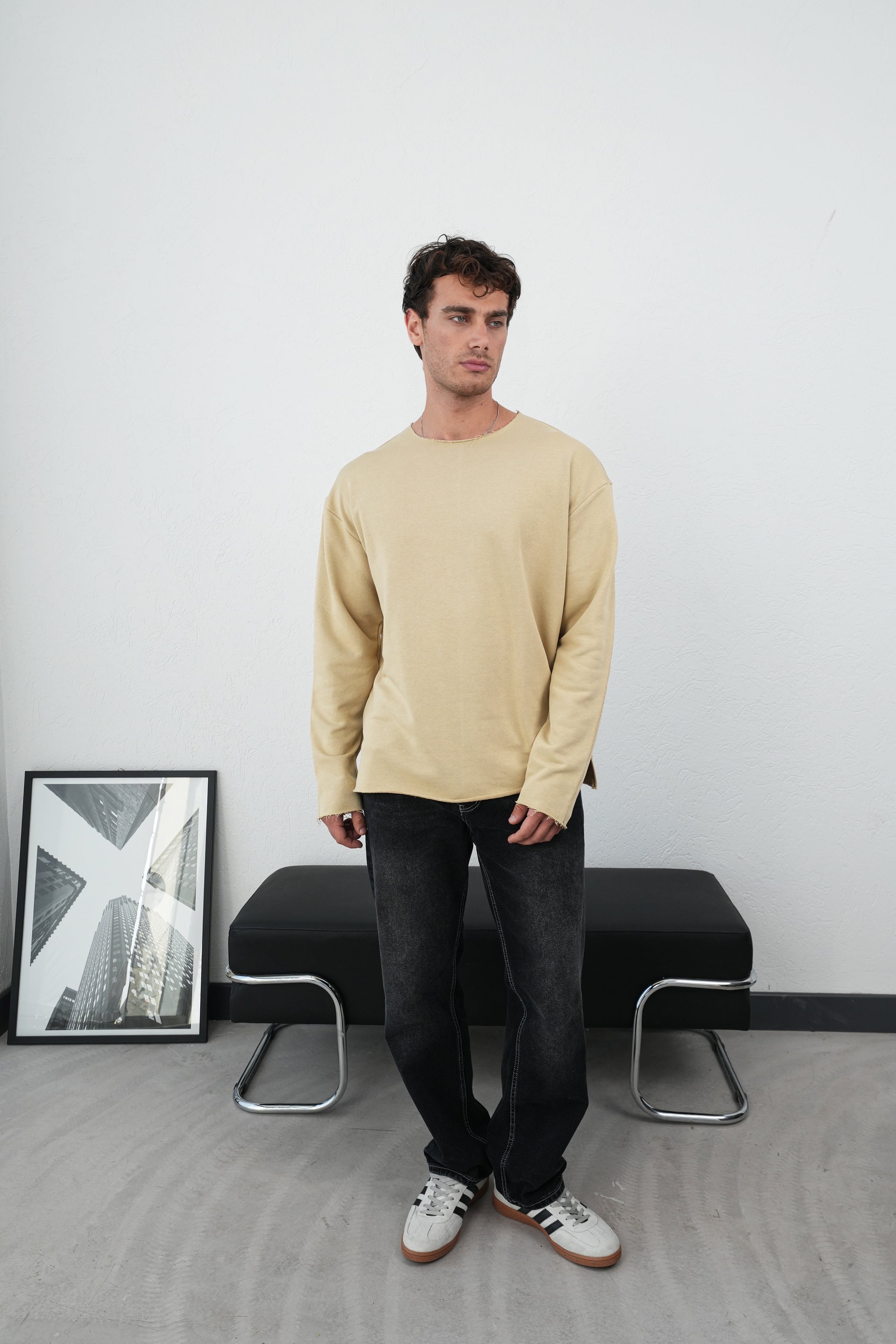 SWT2617 KESİK YAKA SWEATSHIRT