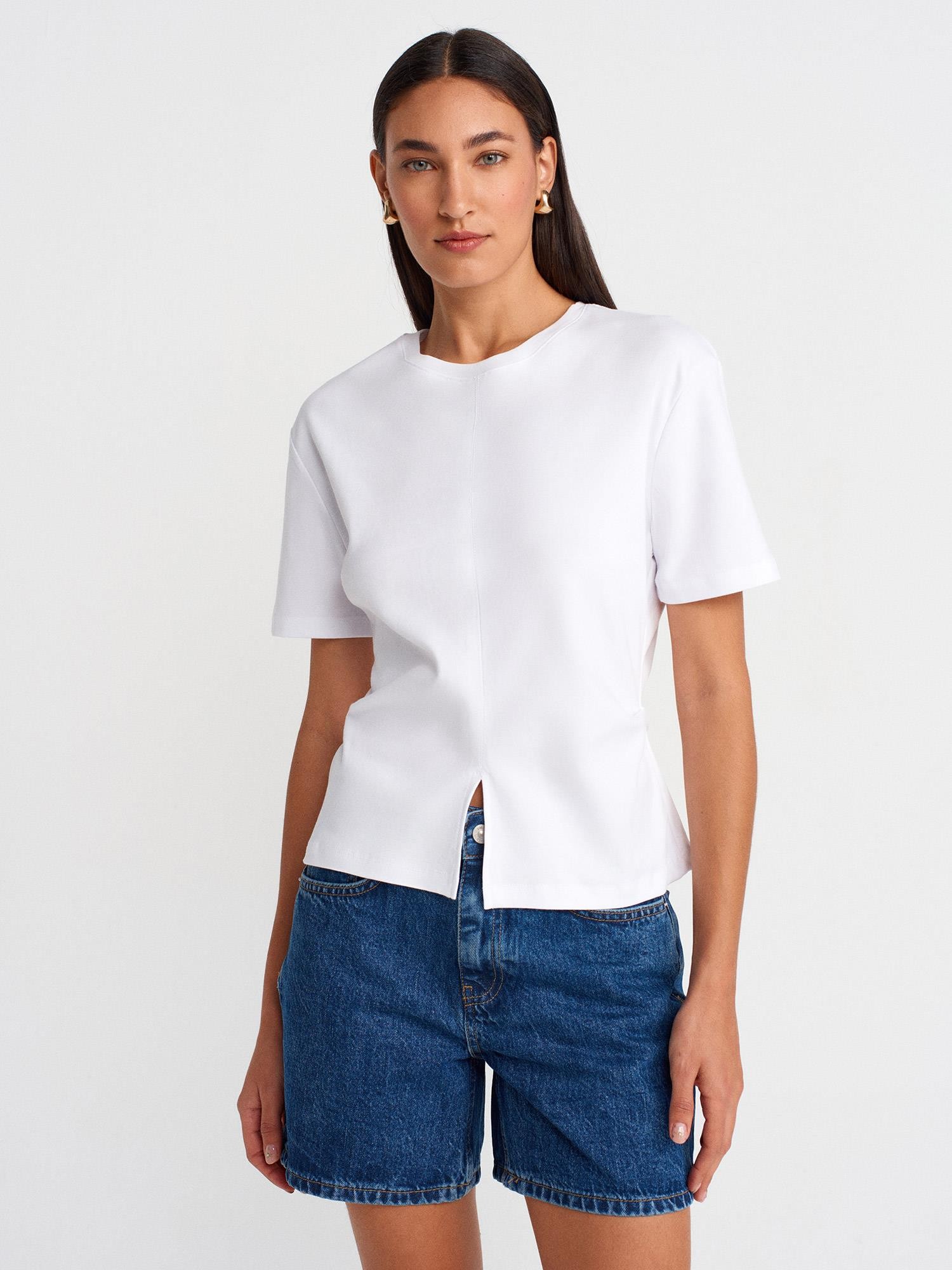 31874 YIRTMAÇ DETAYLI T-SHIRT