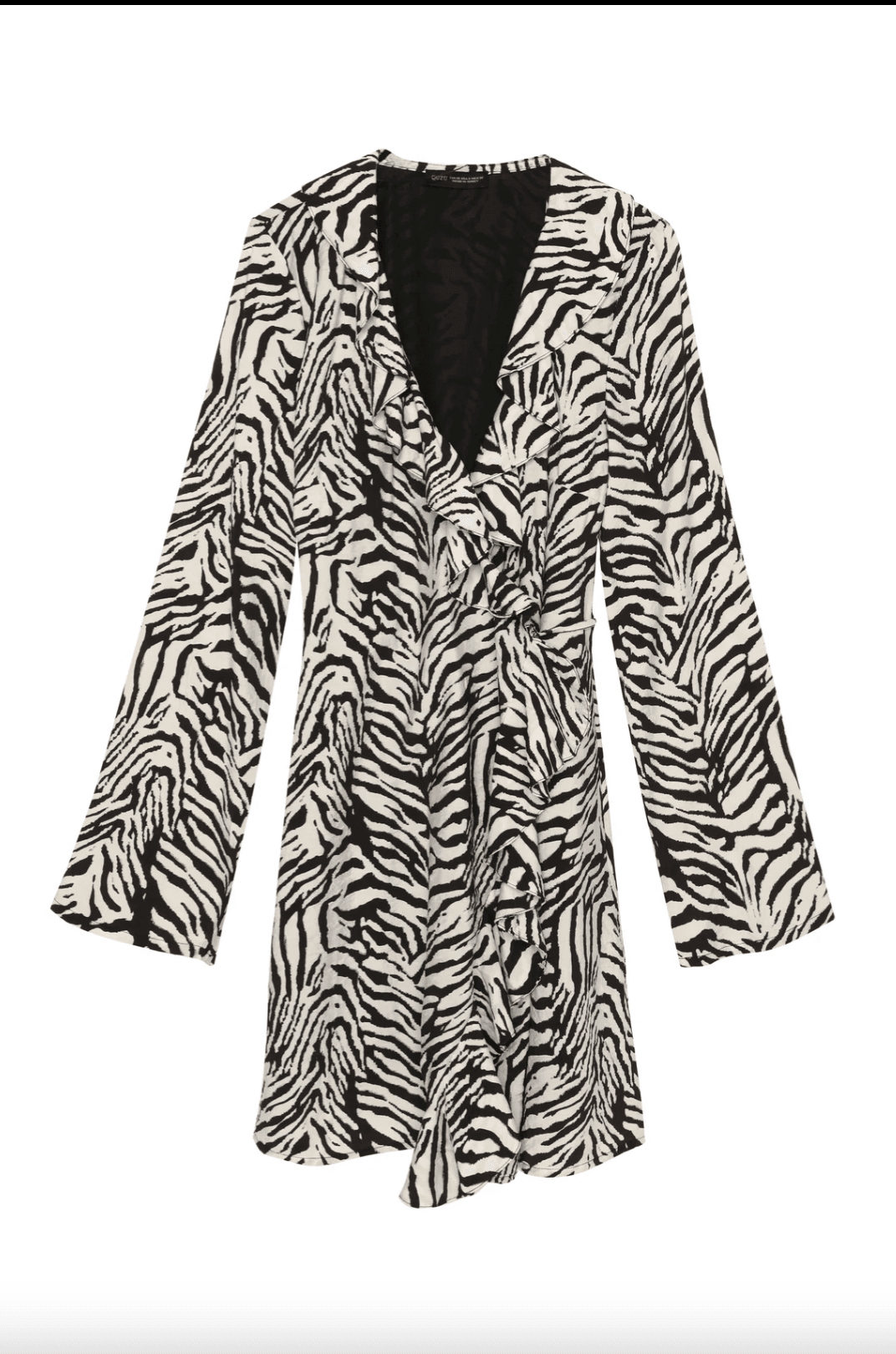 ELB00007 ZEBRA DESENLİ BAĞLAMALI ELBİSE