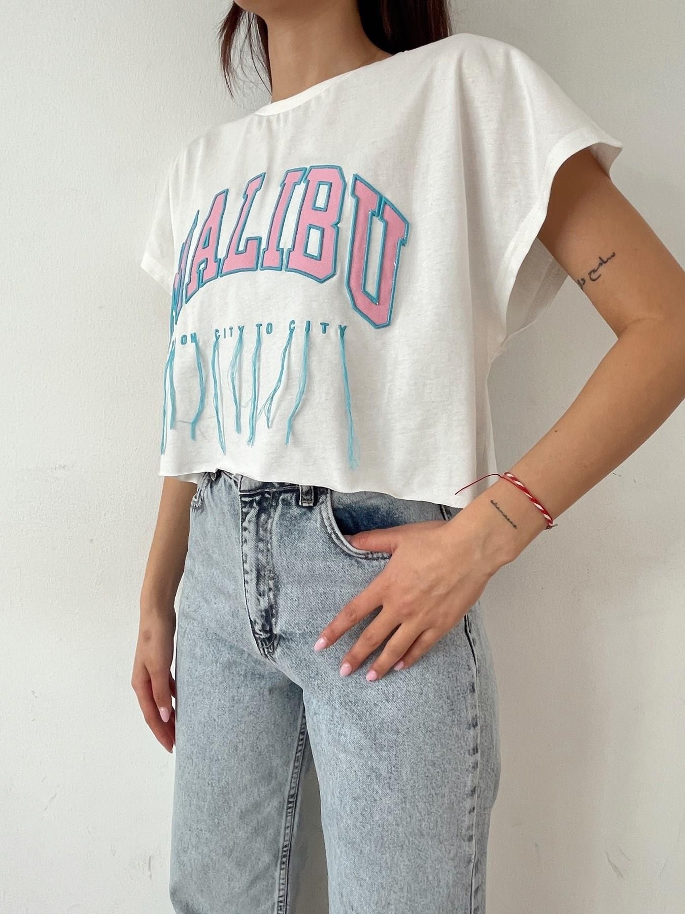 180244 MALIBU BASKILI KISA T-SHIRT