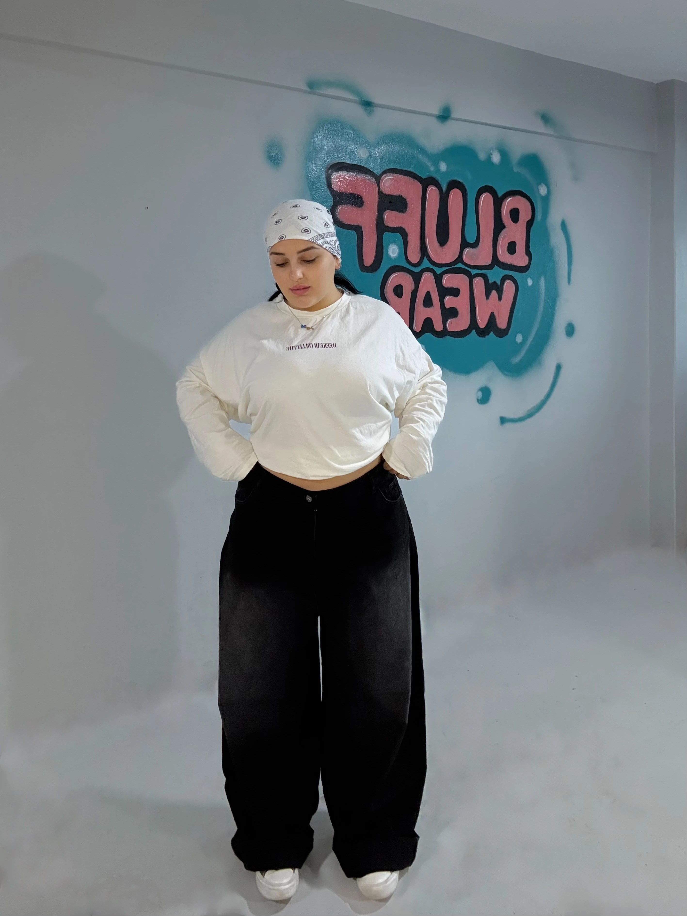 Siyah Unısex Yıkamalı Baggy