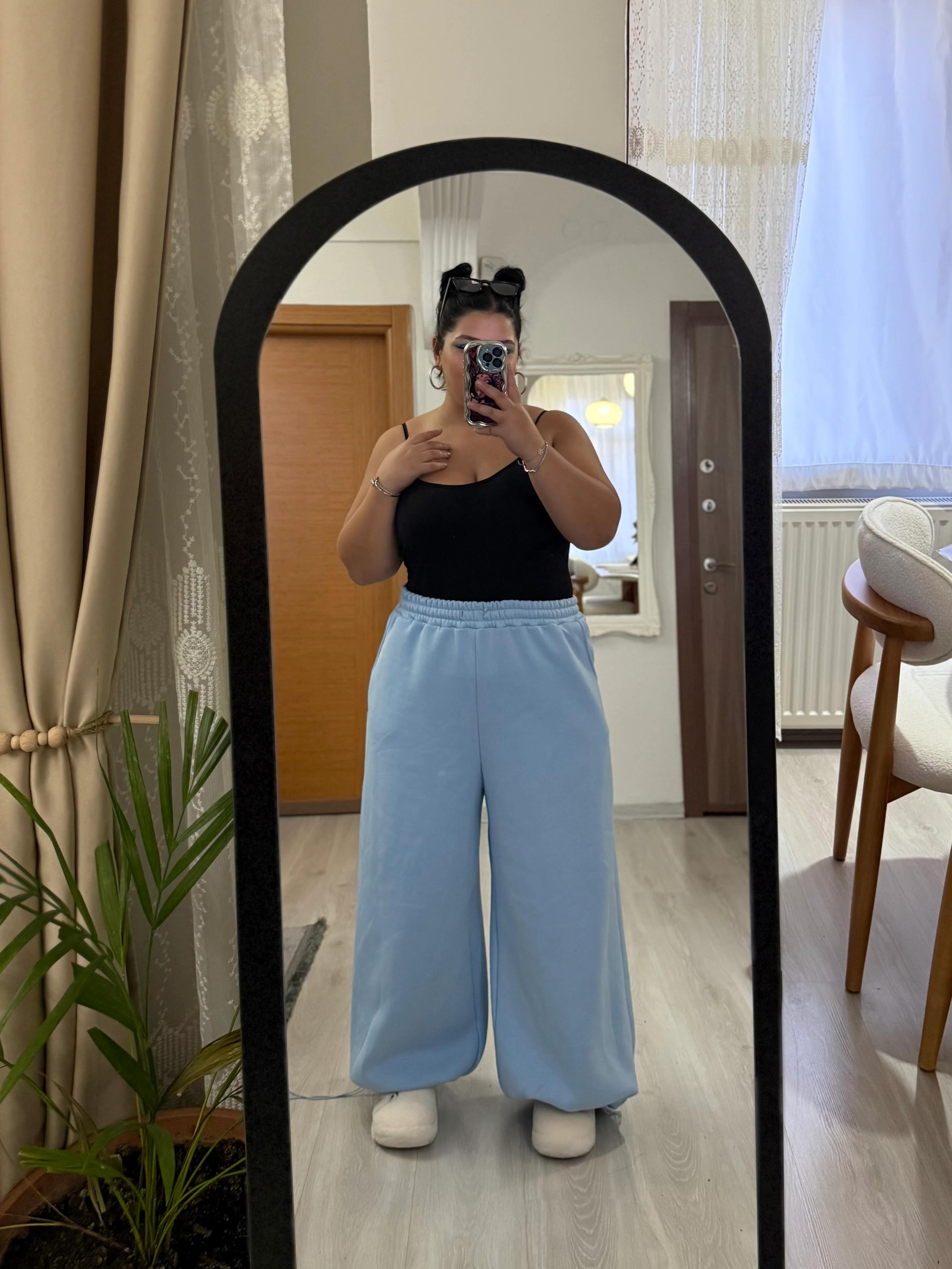 Bebe Mavisi Aşırı Oversize Eşofman Altı