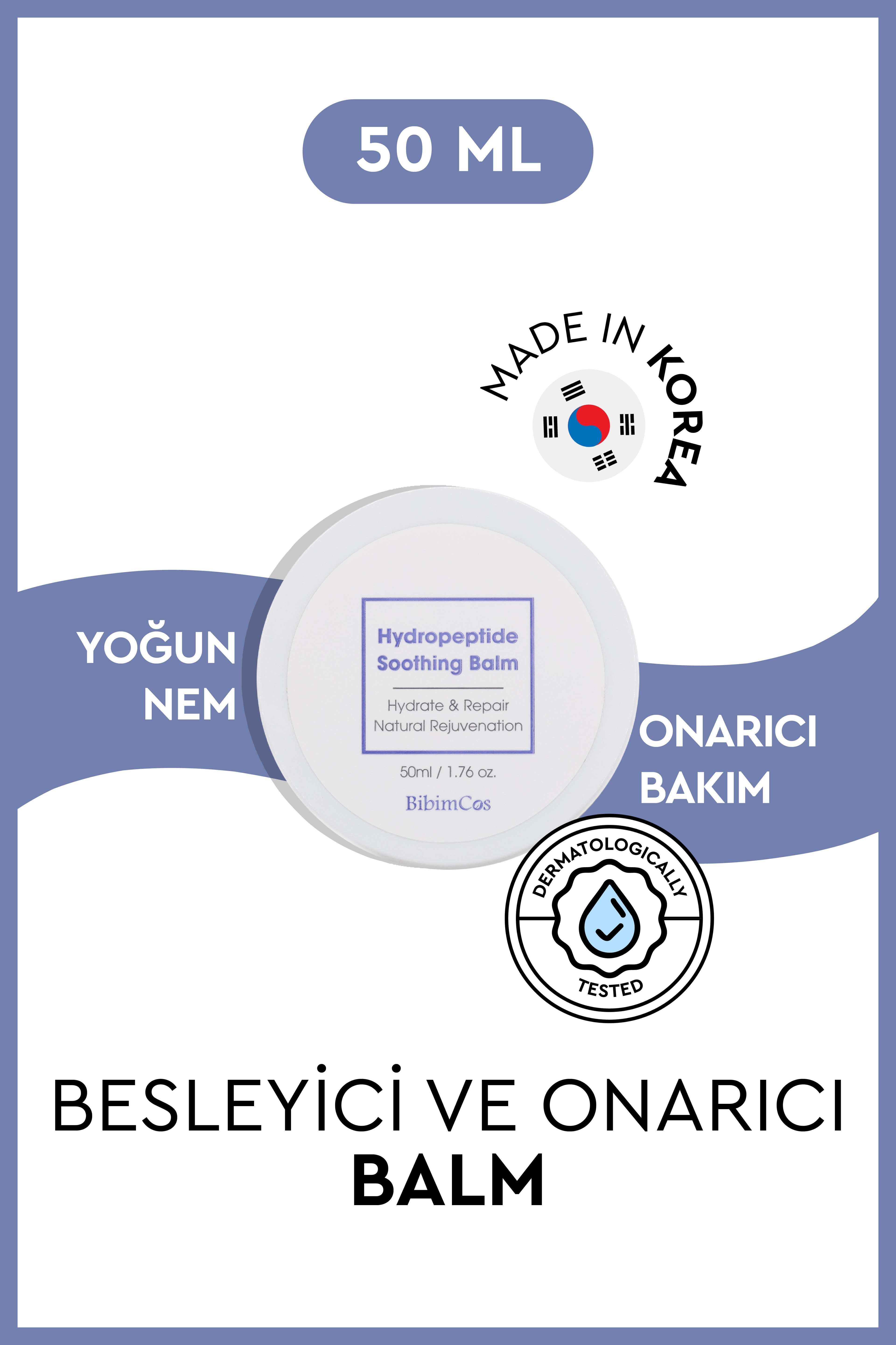 Bibimcos Hydro-Peptide Soothing Balm - Yoğun Nemlendirici Balm 50ml