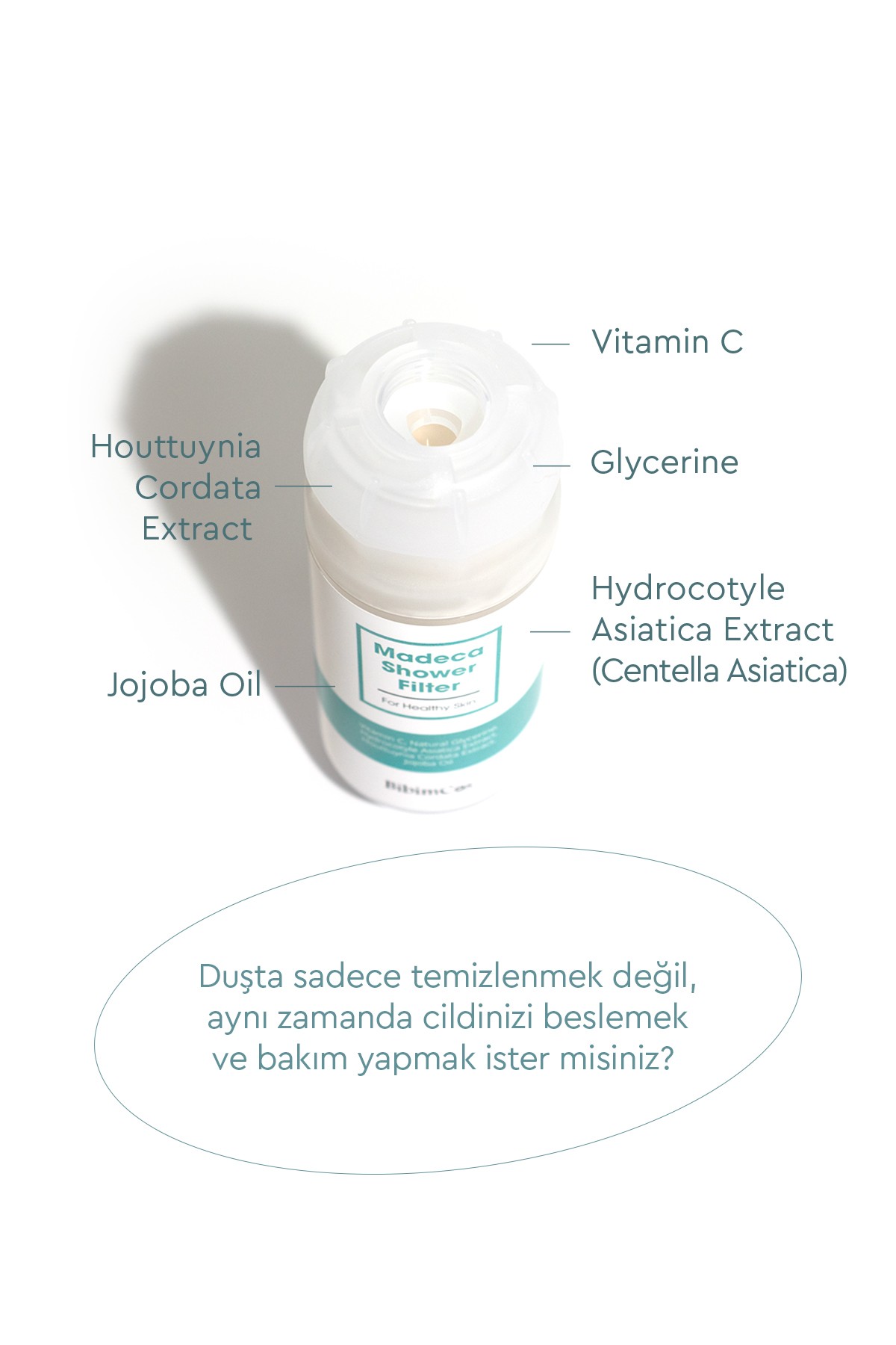 Bibimcos Madeca Shower Filter - Cilt Nemlendirici ve Besleyici Duş Filtresi
