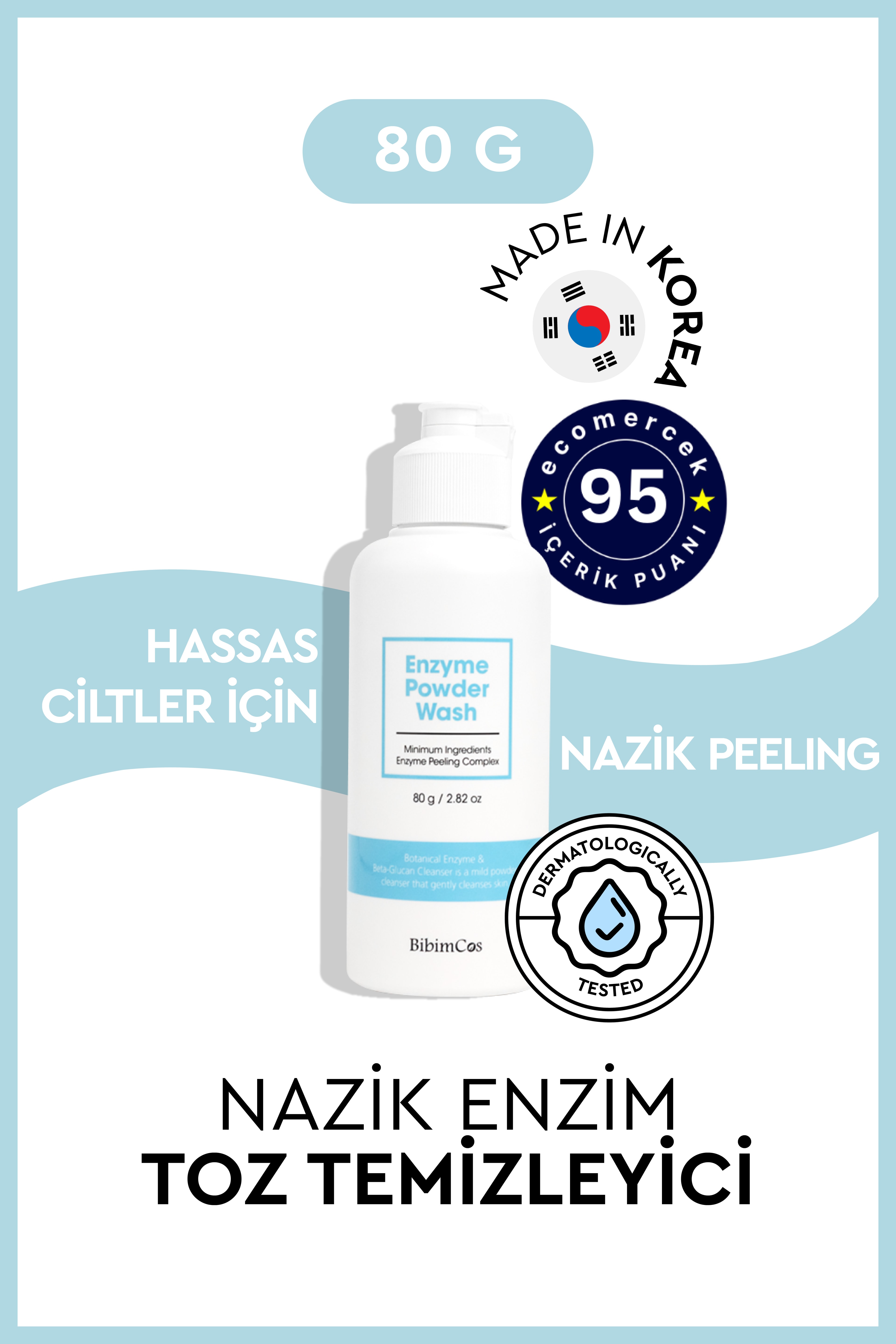 Bibimcos Enzyme Powder Wash 80gr - Arındırıcı Toz Temizleyici