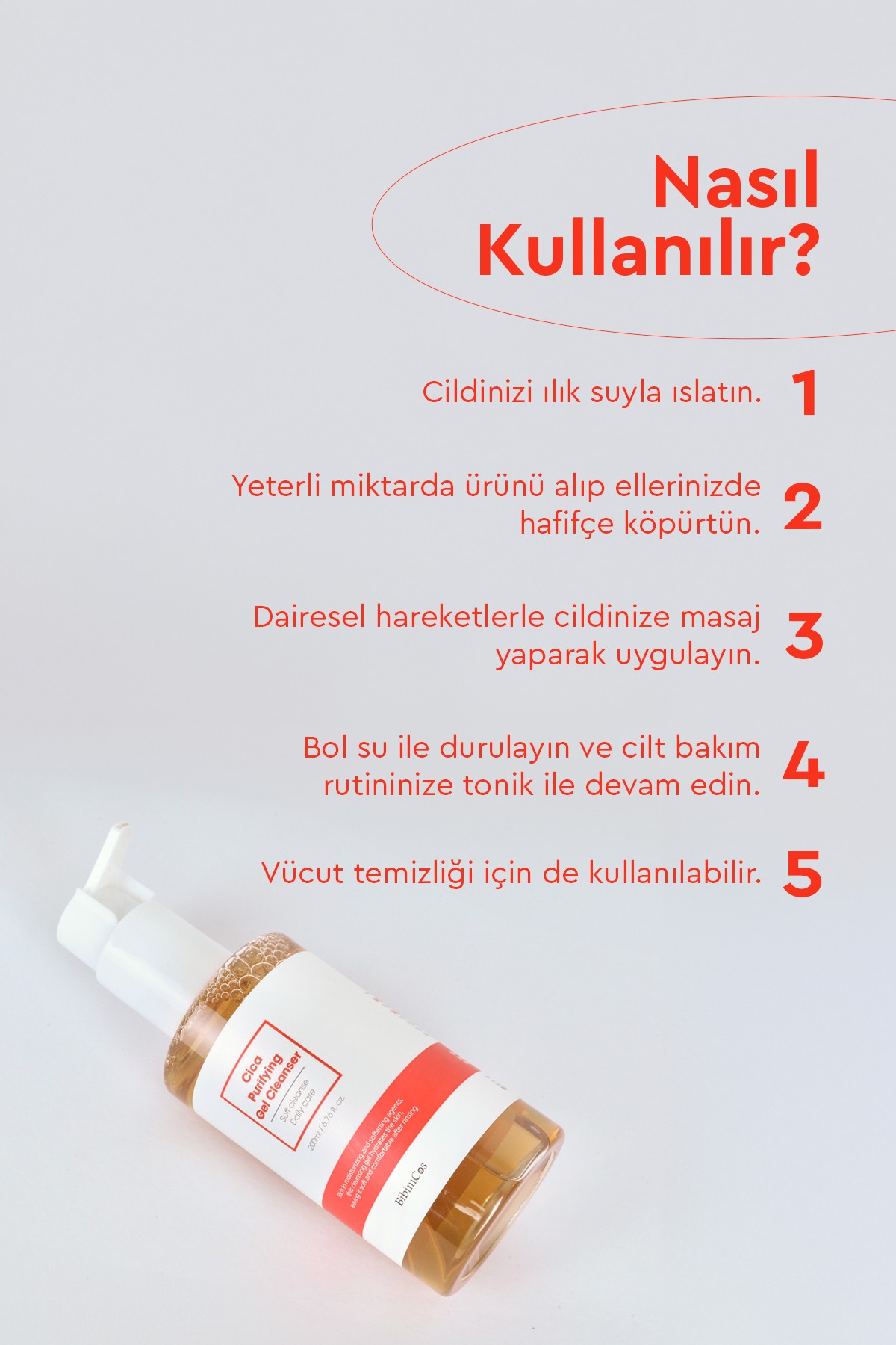 Bibimcos Purifying Gel Cleanser 200ml - Cilt Yatıştırıcı Jel Temizleyici