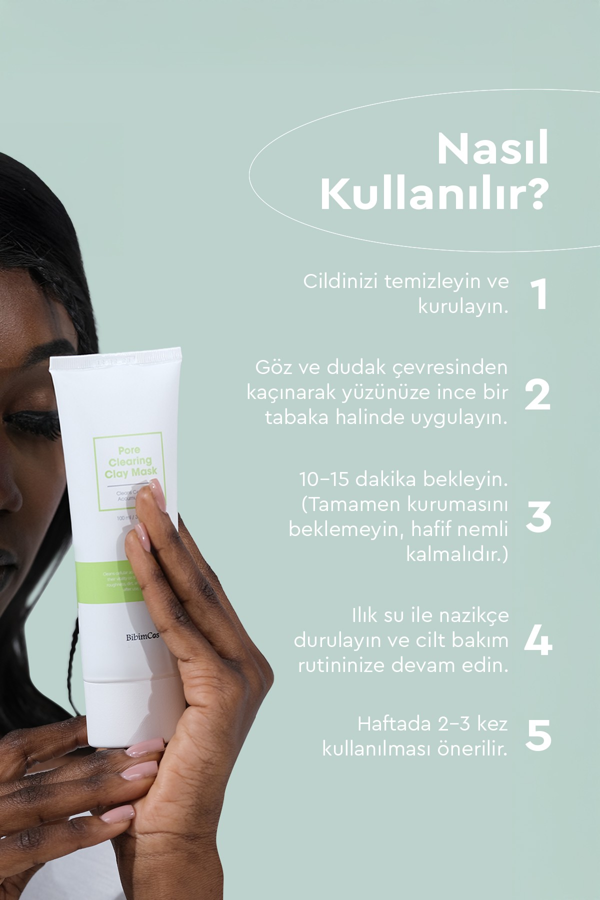 Bibimcos Pore Clearing Clay Mask 100 ml - Gözenek Temizliğine Özel Kil Maskesi 