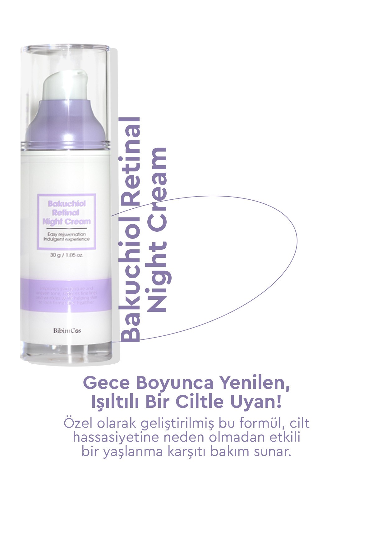 Bibimcos Bakuchiol - Retinal Night Cream 30gr - Bakuchiol - Retinol Gece Kremi