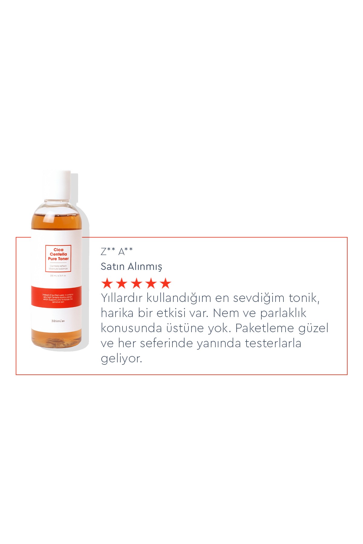 Bibimcos Cica Centella Pure Toner 200ml - Cilt Yatıştırıcı Tonik