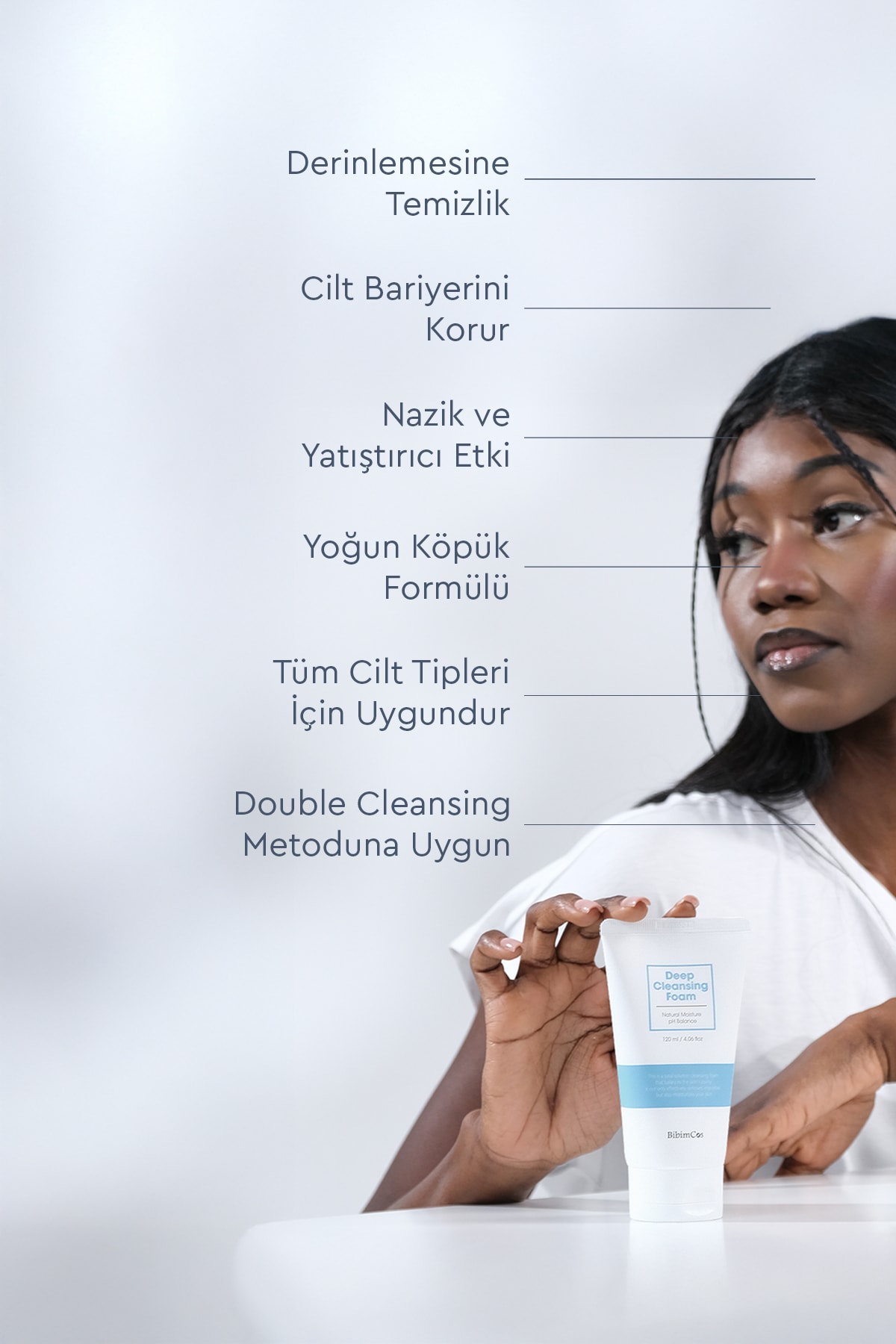 Bibimcos Deep Cleansing Foam 120ml – Yüz Temizleyici Köpük