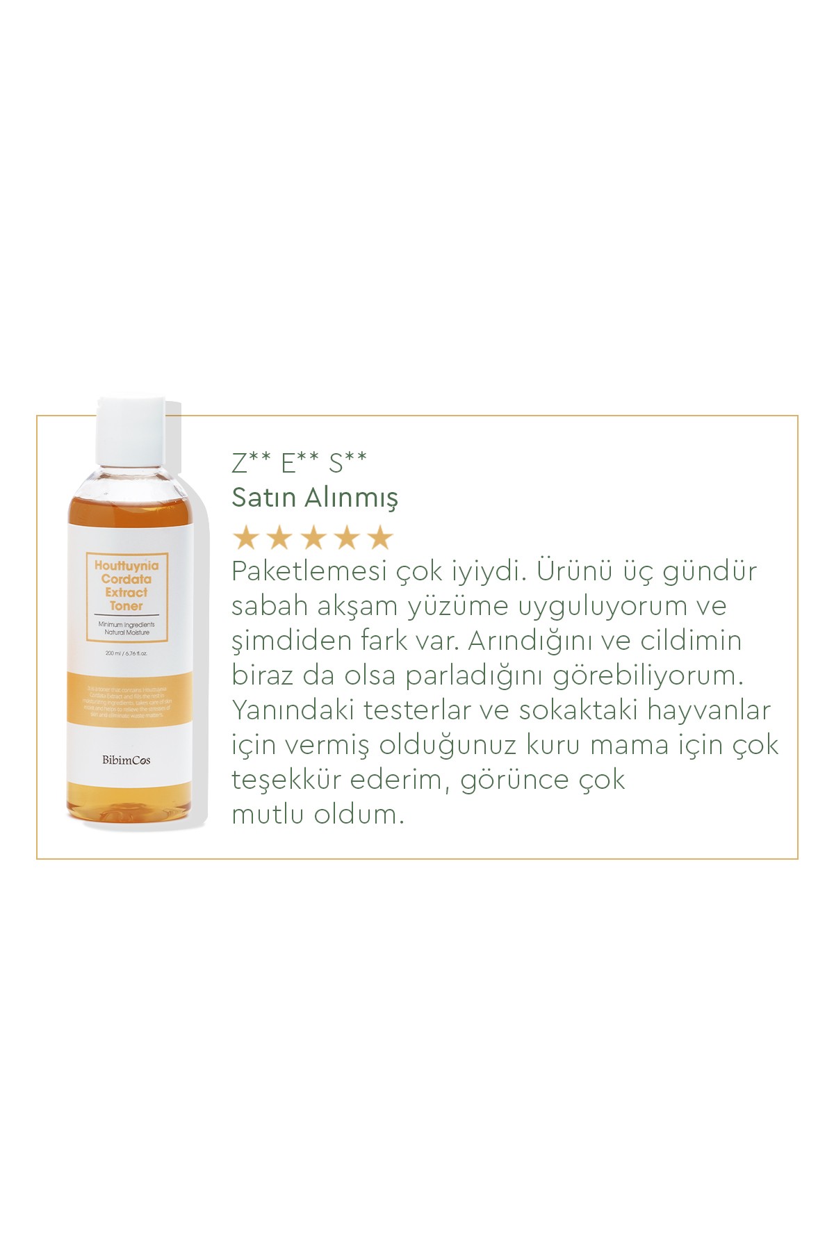 Bibimcos Houttuynia Cordata Extract Toner 200ml - Houttuynia Cordata Ekstreli Arındırıcı Tonik