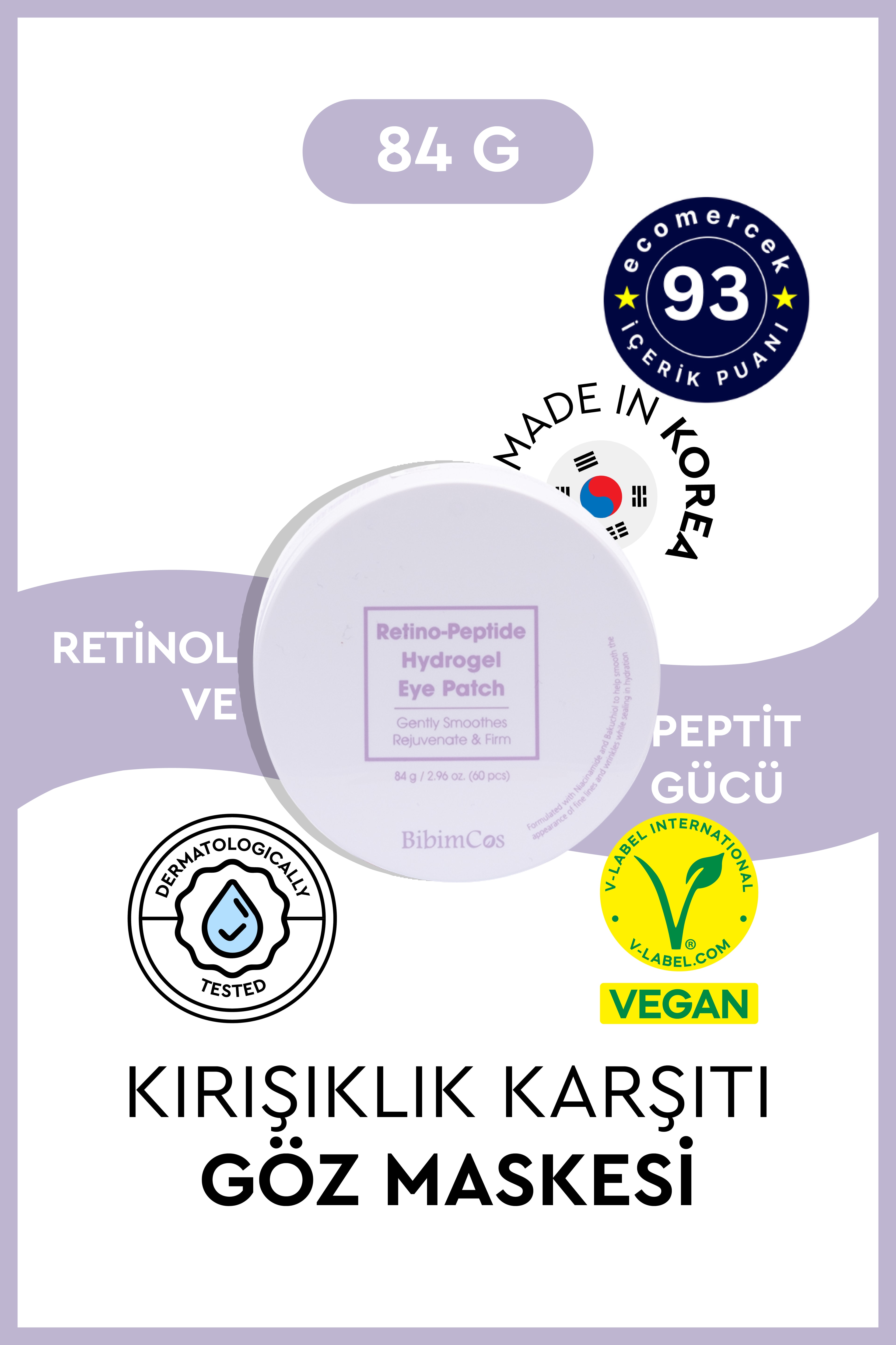 Bibimcos Retino-Peptide Hydrogel Eye Patch - Göz Maskesi