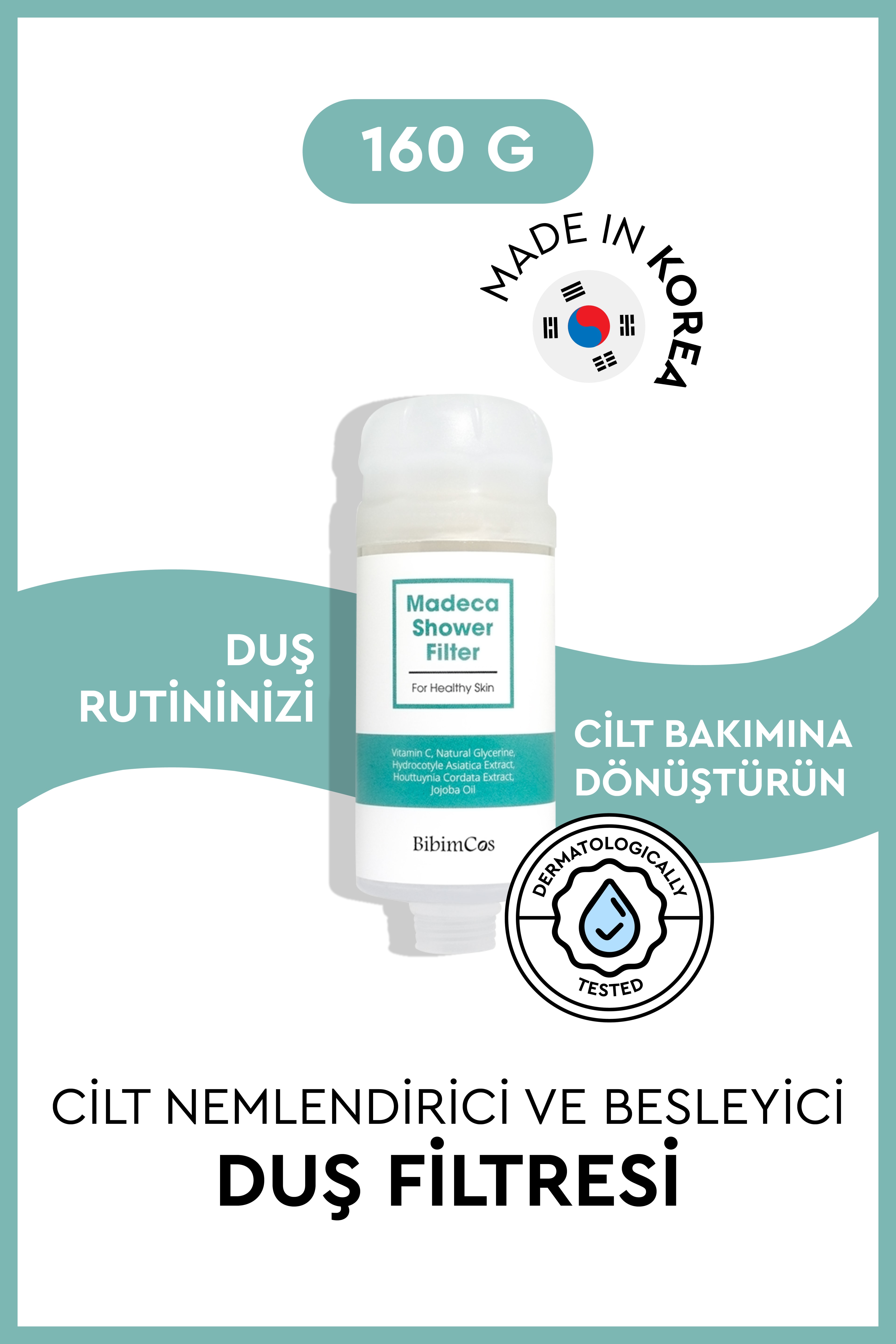 Bibimcos Madeca Shower Filter - Cilt Nemlendirici ve Besleyici Duş Filtresi