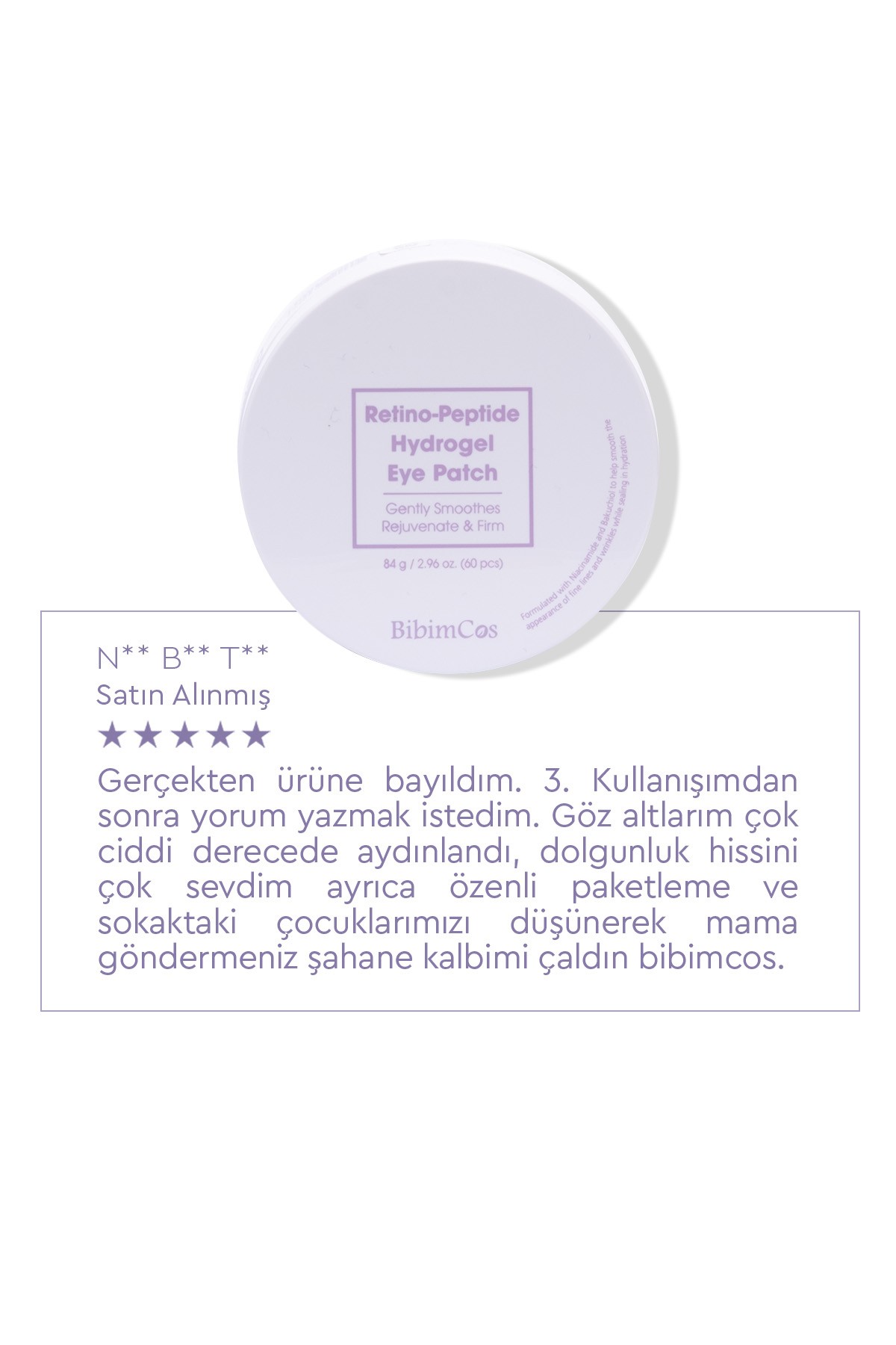 Bibimcos Retino-Peptide Hydrogel Eye Patch - Göz Maskesi