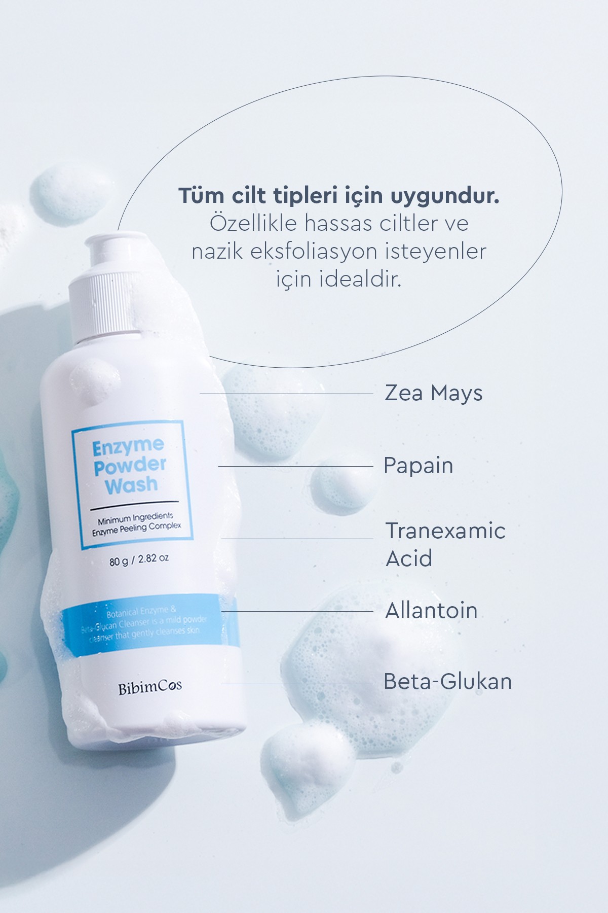 Bibimcos Enzyme Powder Wash 80gr - Arındırıcı Toz Temizleyici