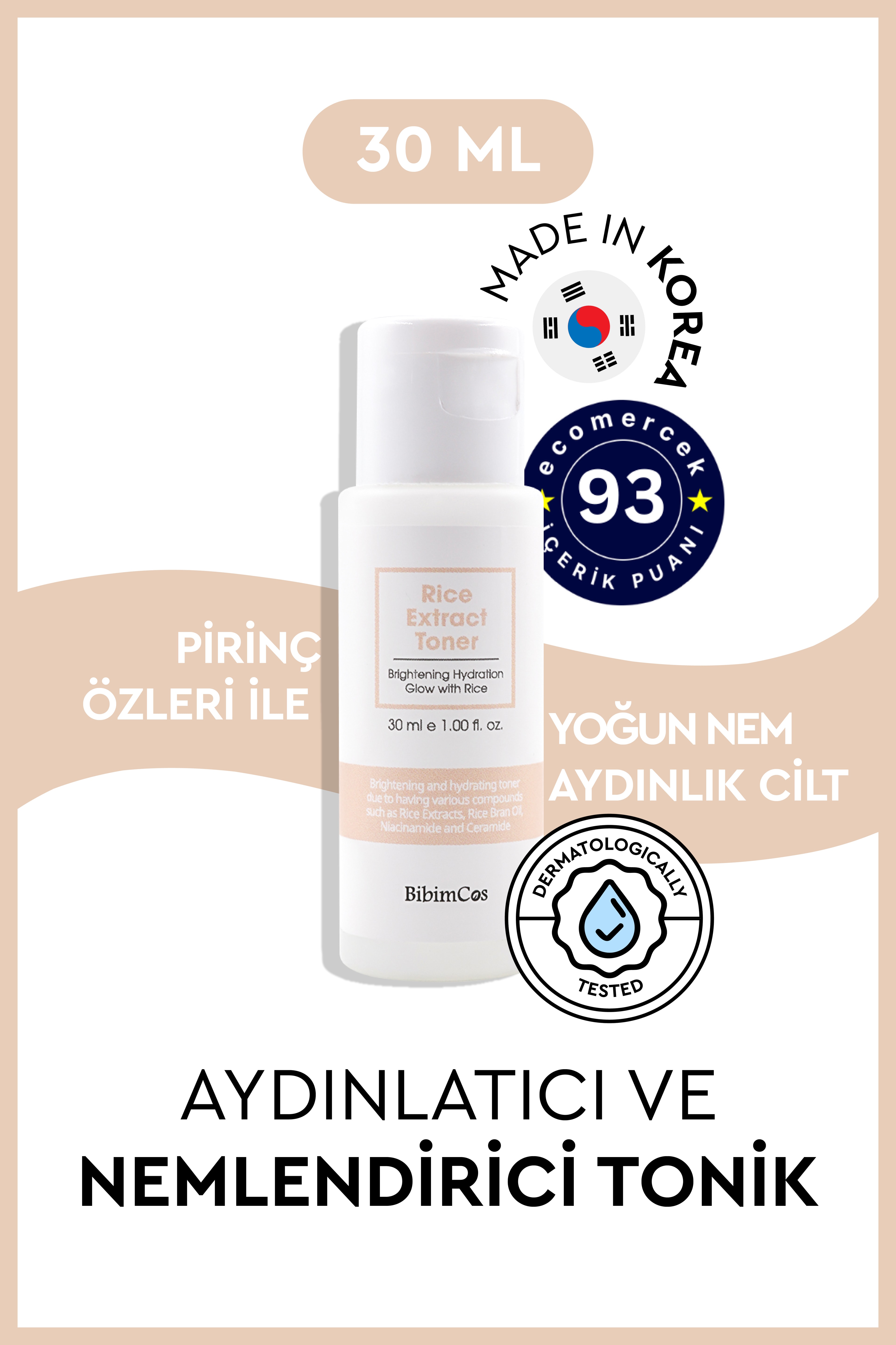 Bibimcos Rice Extract Toner 30ml