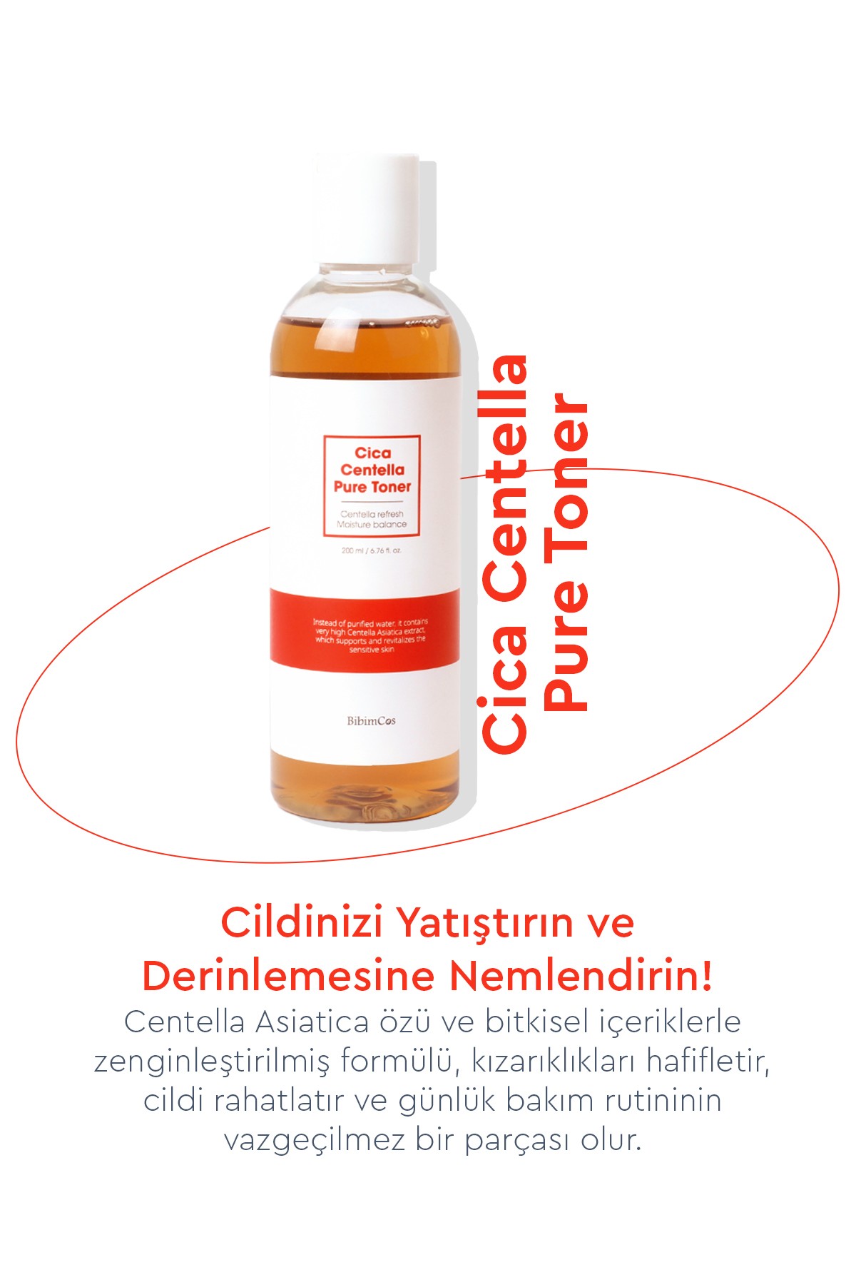 Bibimcos Cica Centella Pure Toner 200ml - Cilt Yatıştırıcı Tonik