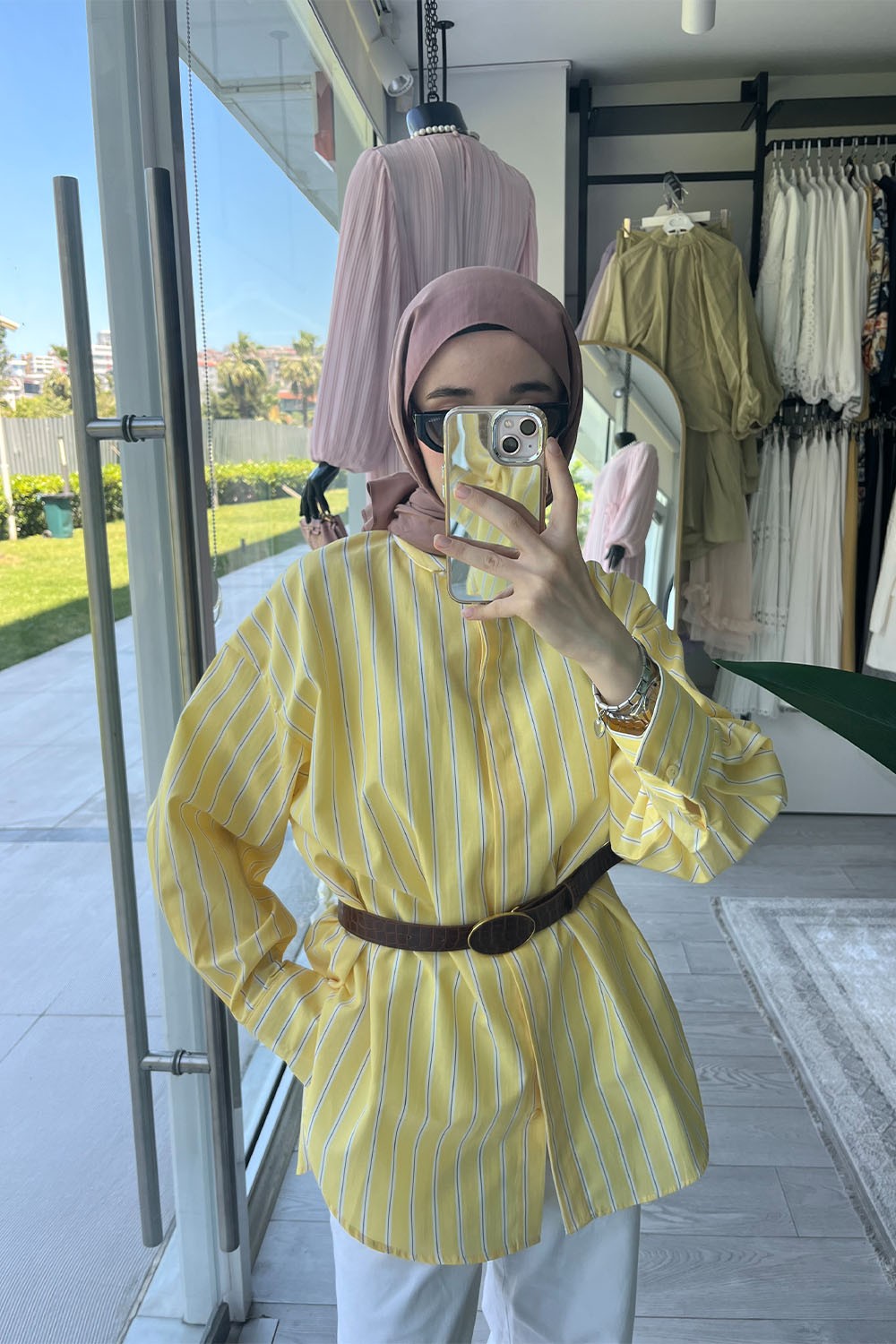 Çizgili Oversize Gömlek