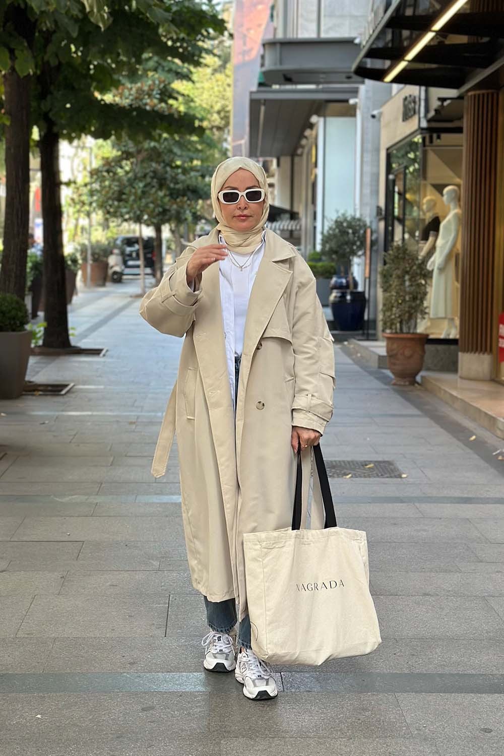 Oversize Trençkot - Krem